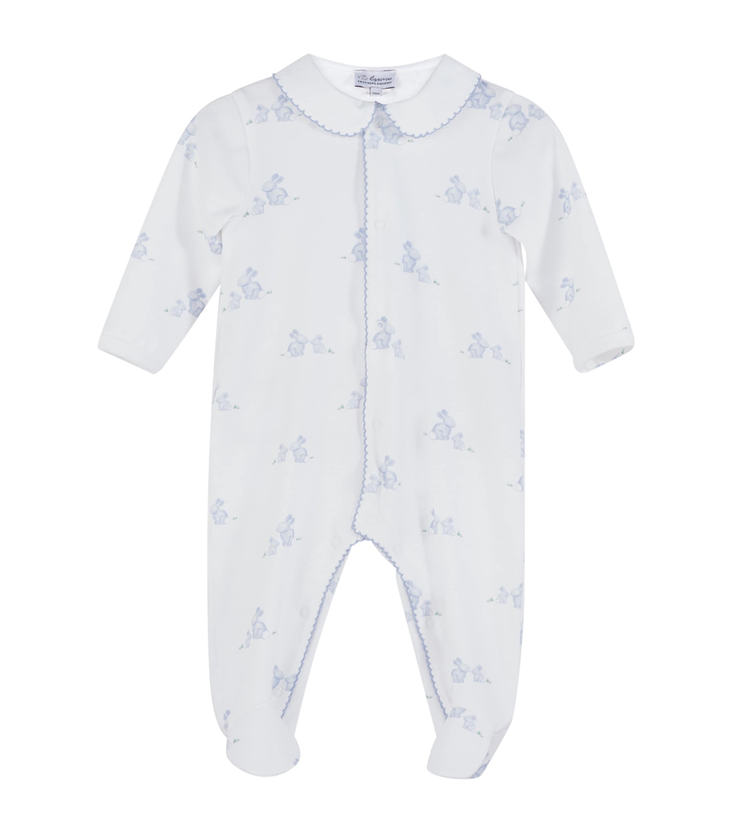 Trotters Organic Cotton Lapinou All-in-one In Blue