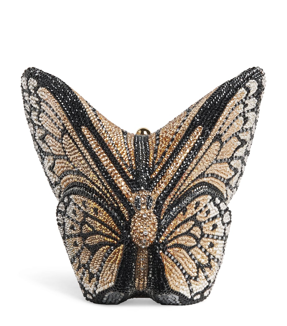 Judith Leiber Embellished Butterfly Clutch Bag Champagne Jet Multi Image 1