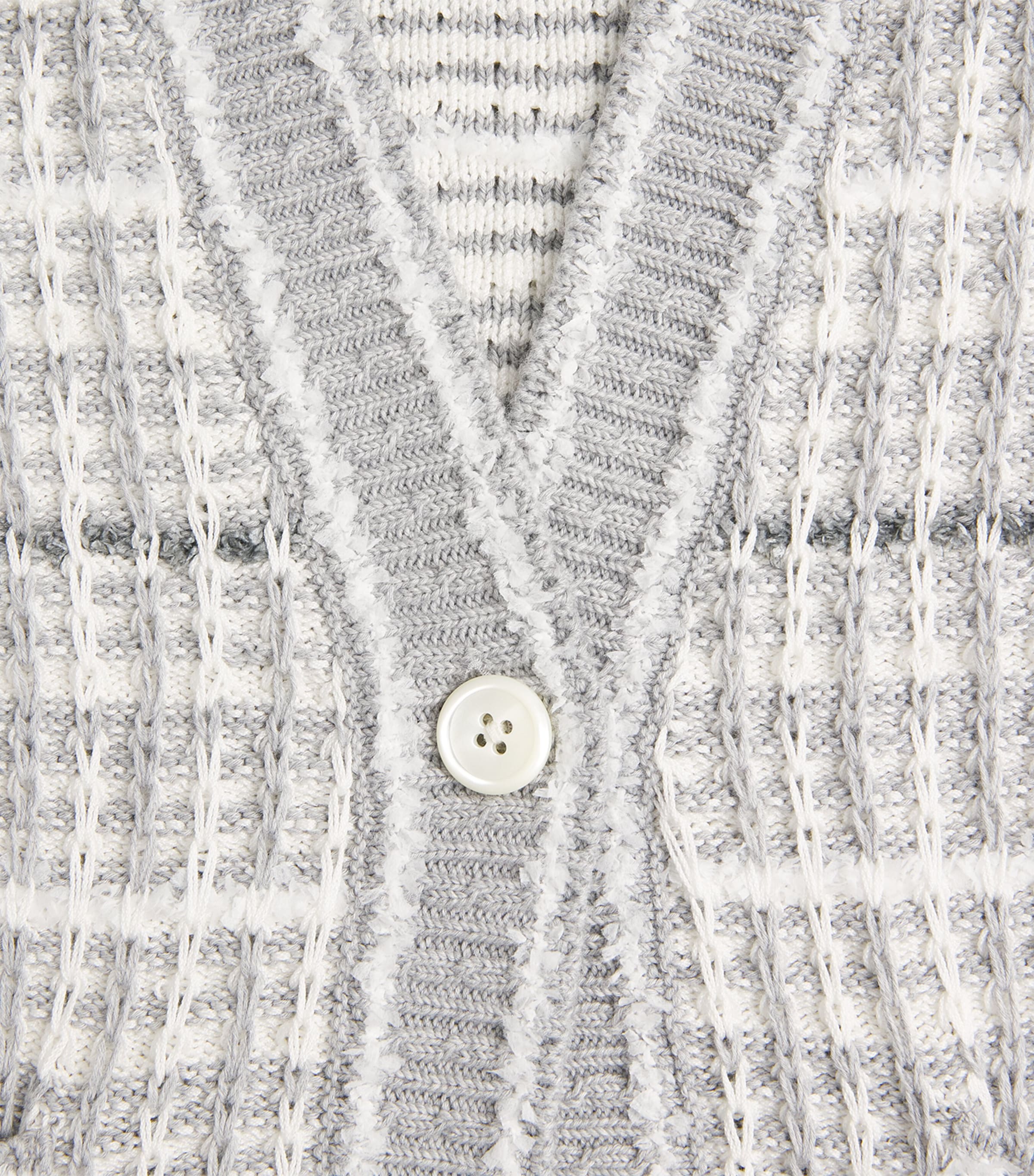 Thom Browne Womens Tweed V-Neck Cardigan Lt Grey Image 6
