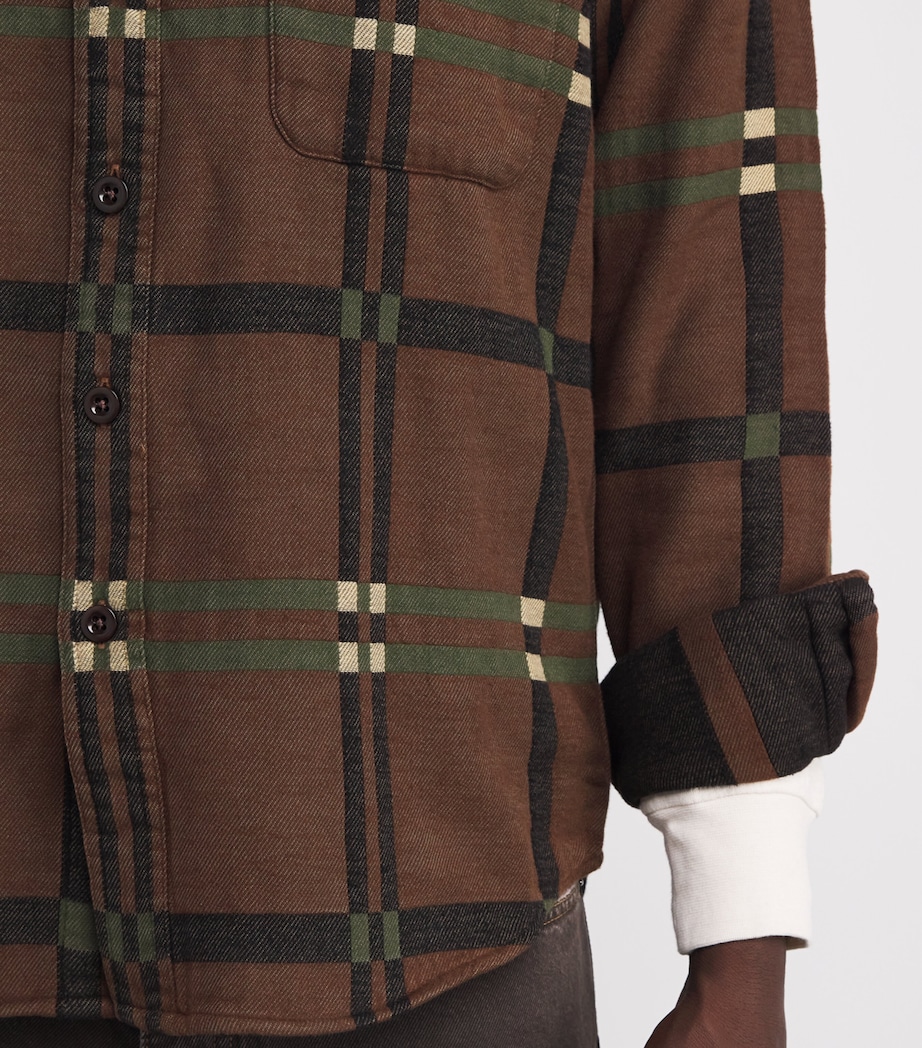 Cotton Flannel Utility Shirt GREEN Image 6