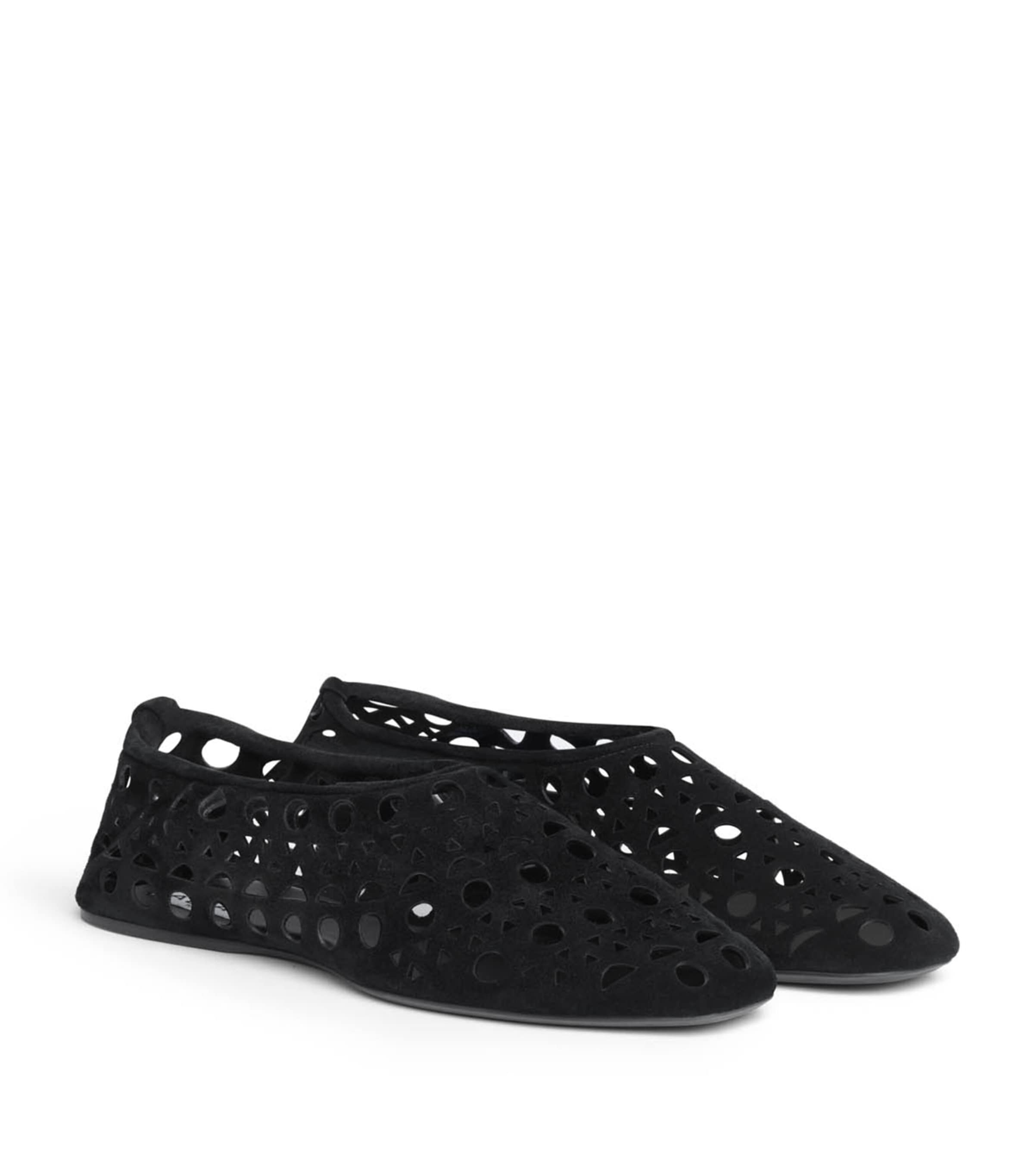Alaïa Suede Vienne Ballet Flats Black Image 3