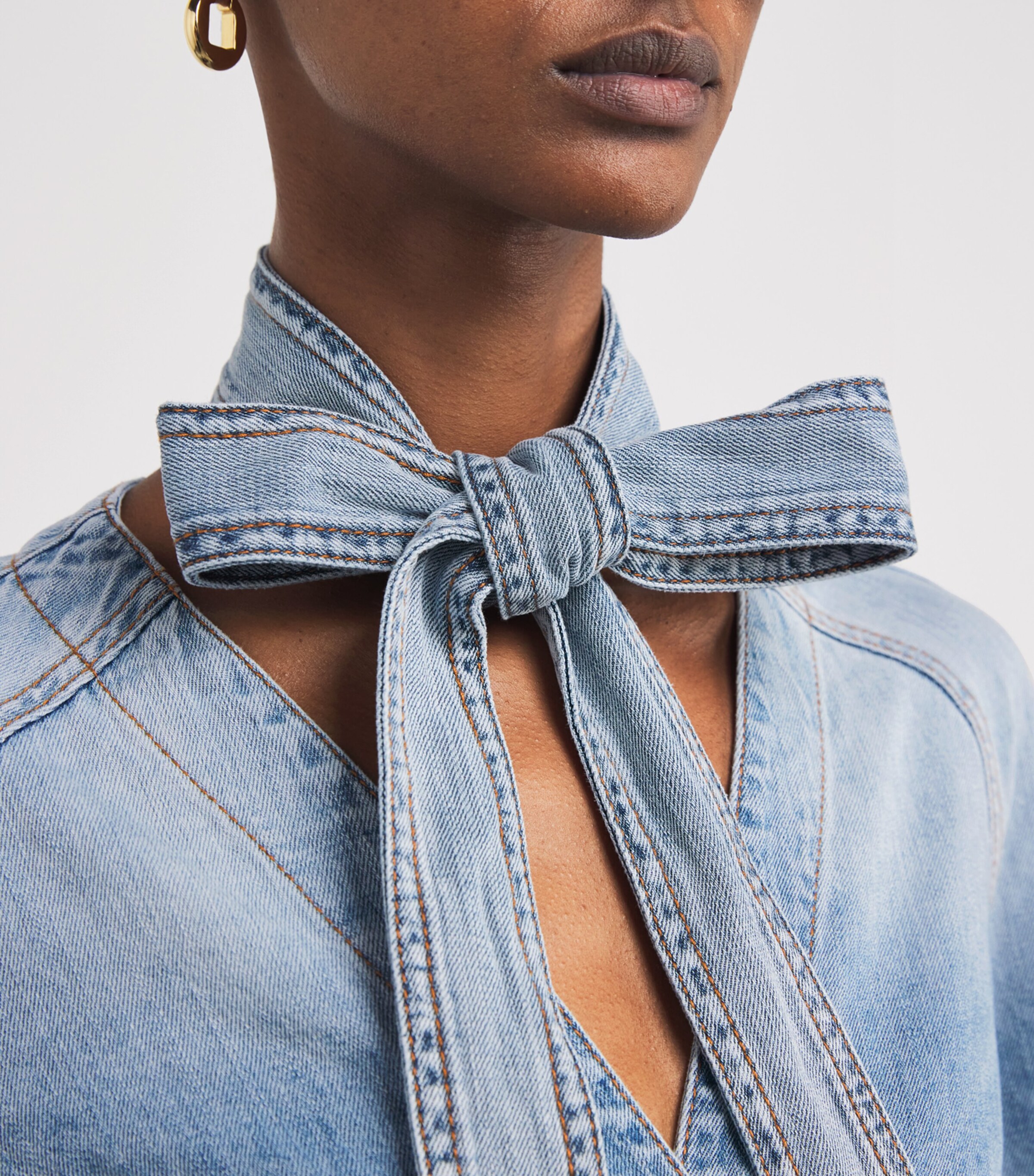 Zimmermann Womens Denim Blouse Sea Foam Image 6