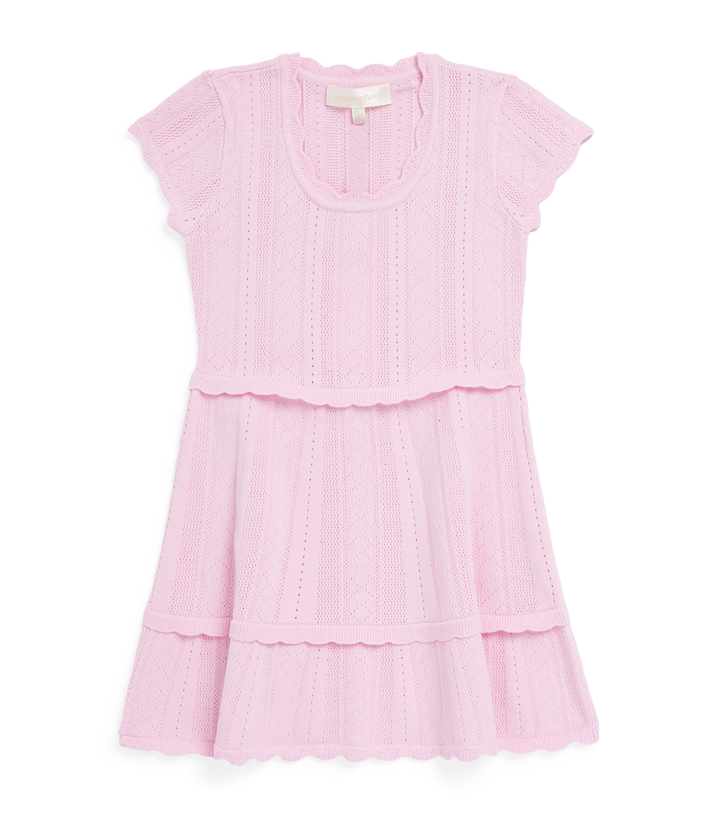 LoveShackFancy Knitted Pointelle Jovie Dress (7-14 Years) Cfspkcndy Floss Pnk Image 1
