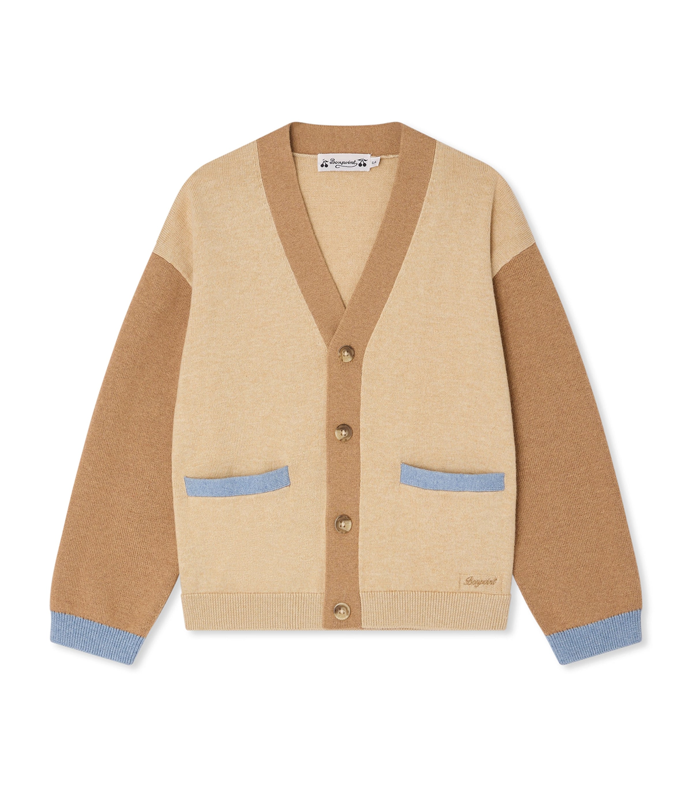Cotton-Cashmere Edouard Cardigan (10-14 Years) BEIGE CHINE Image 1