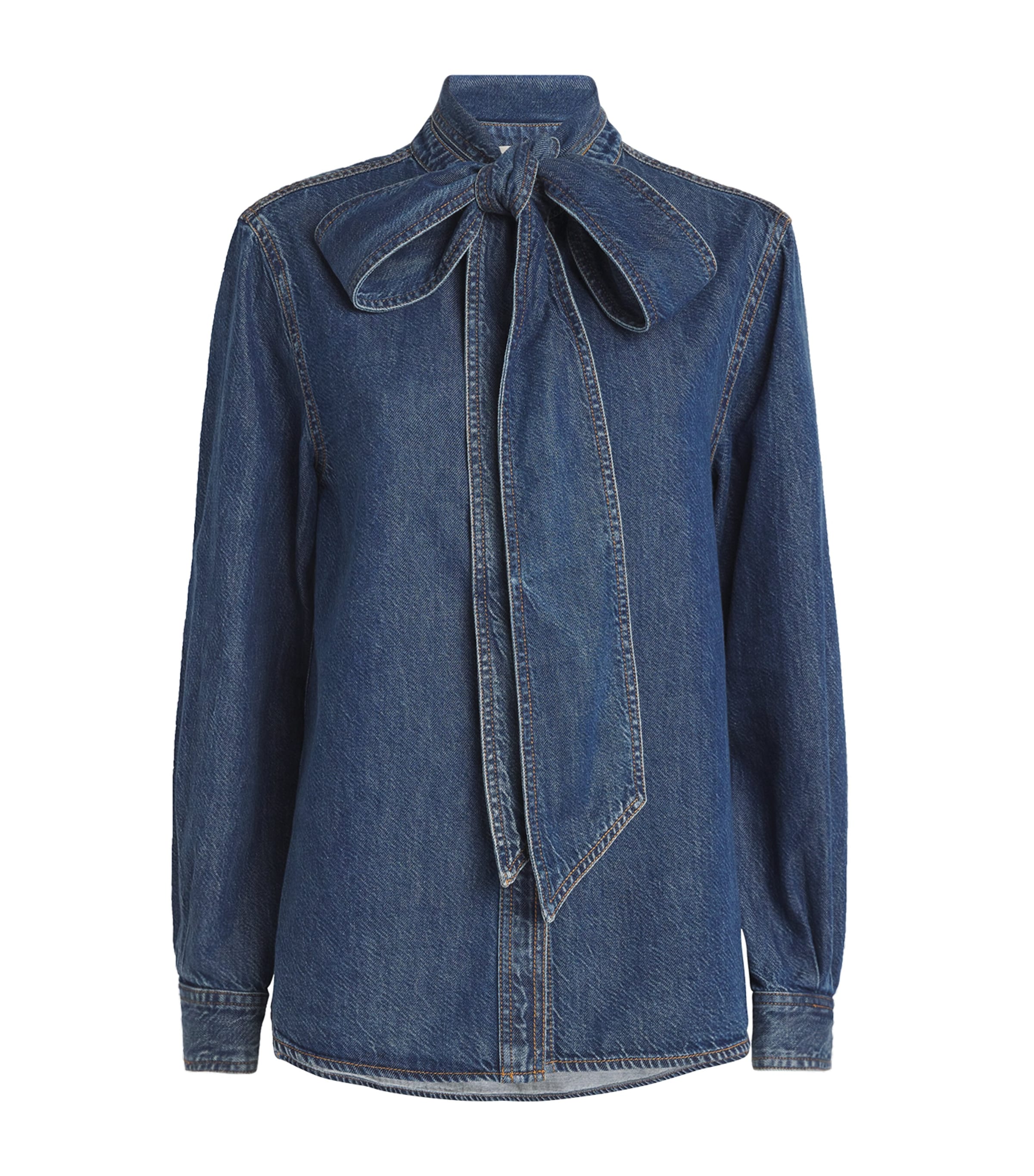 FRAME DENIM PUSSYBOW SECRETARY BLOUSE
