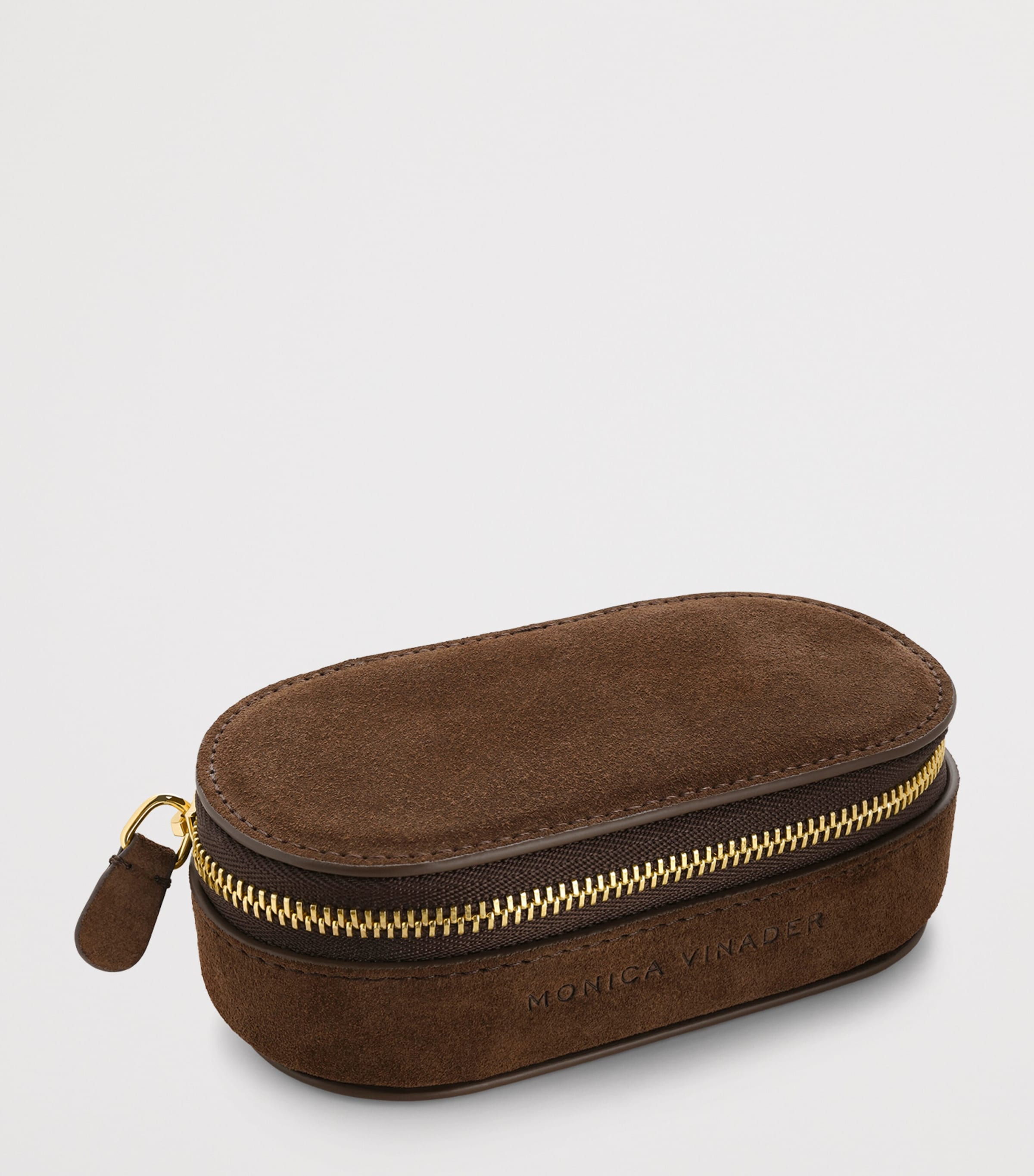 Monica Vinader Mini Suede Oval Jewellery Case Leather Image 5