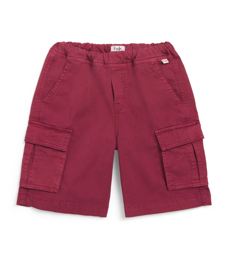 Il Gufo Cotton Cargo Shorts (2-12 Years) Pomegranate Image 1