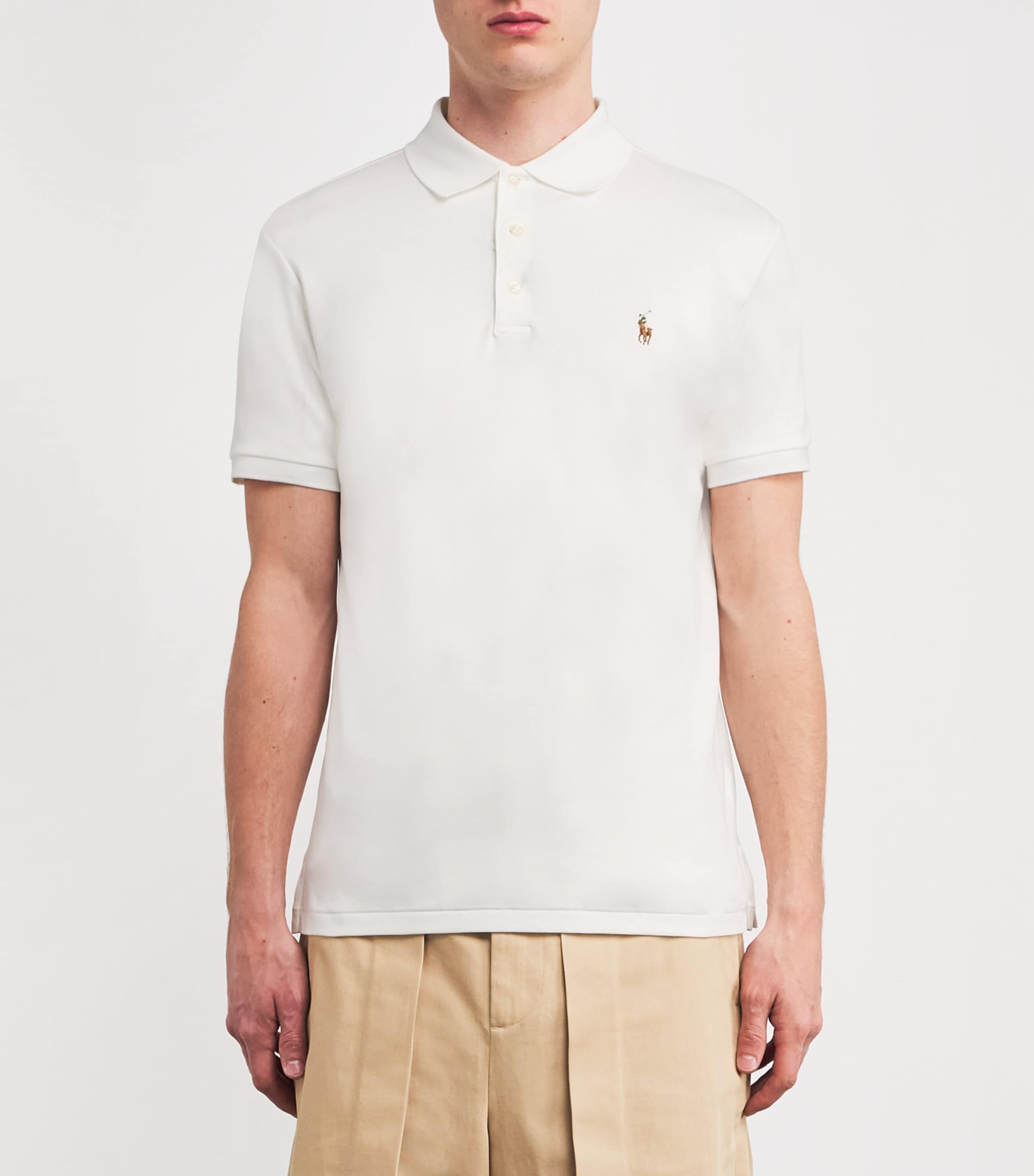 Cotton Custom-Fit Polo Shirt WHITE Image 3