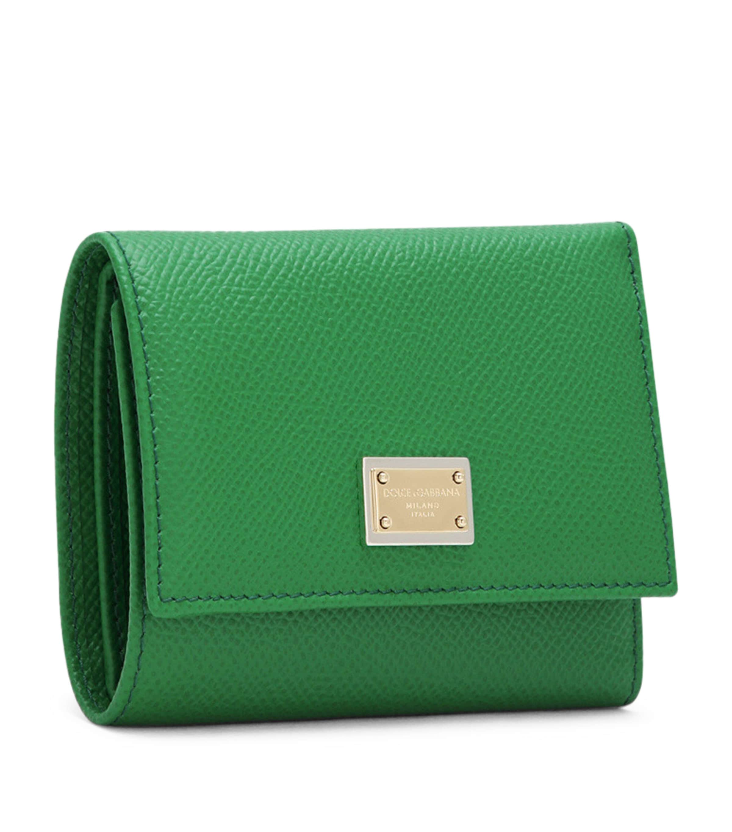 Leather Dauphine Flap Wallet 87192-GREEN Image 3