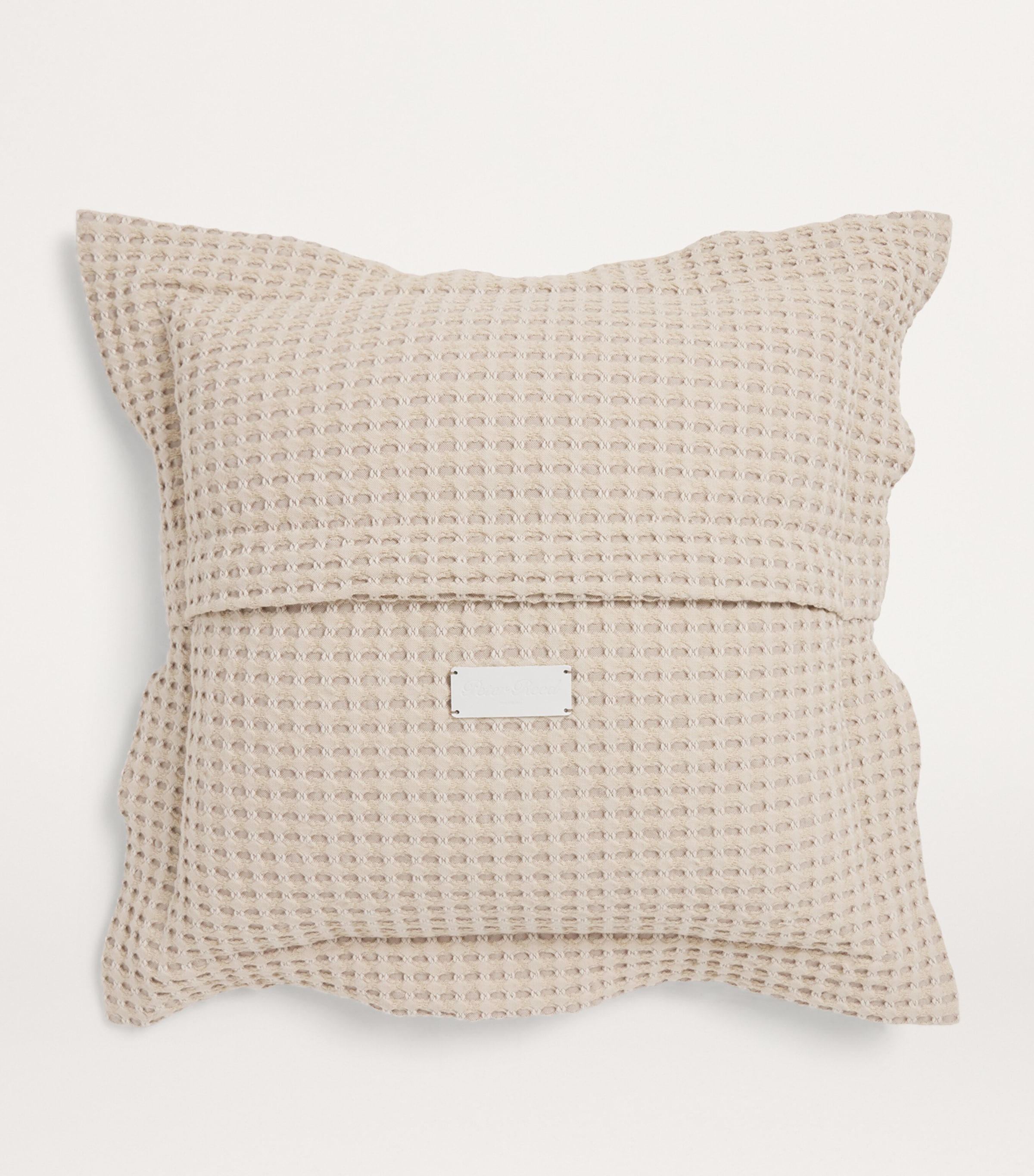 Textured Checkers Oxford Cushion (50cm x 50cm) NEUTRAL Image 2