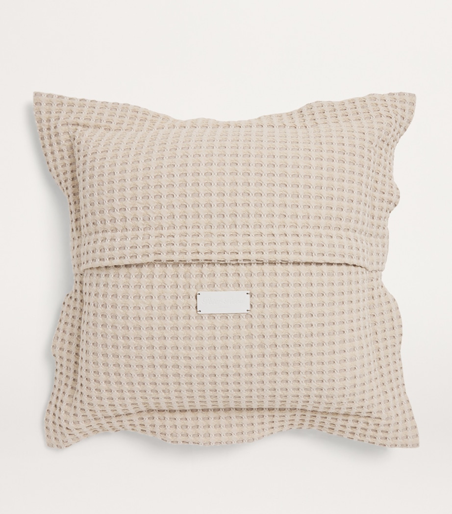 Textured Checkers Oxford Cushion (50cm x 50cm) NEUTRAL Image 2