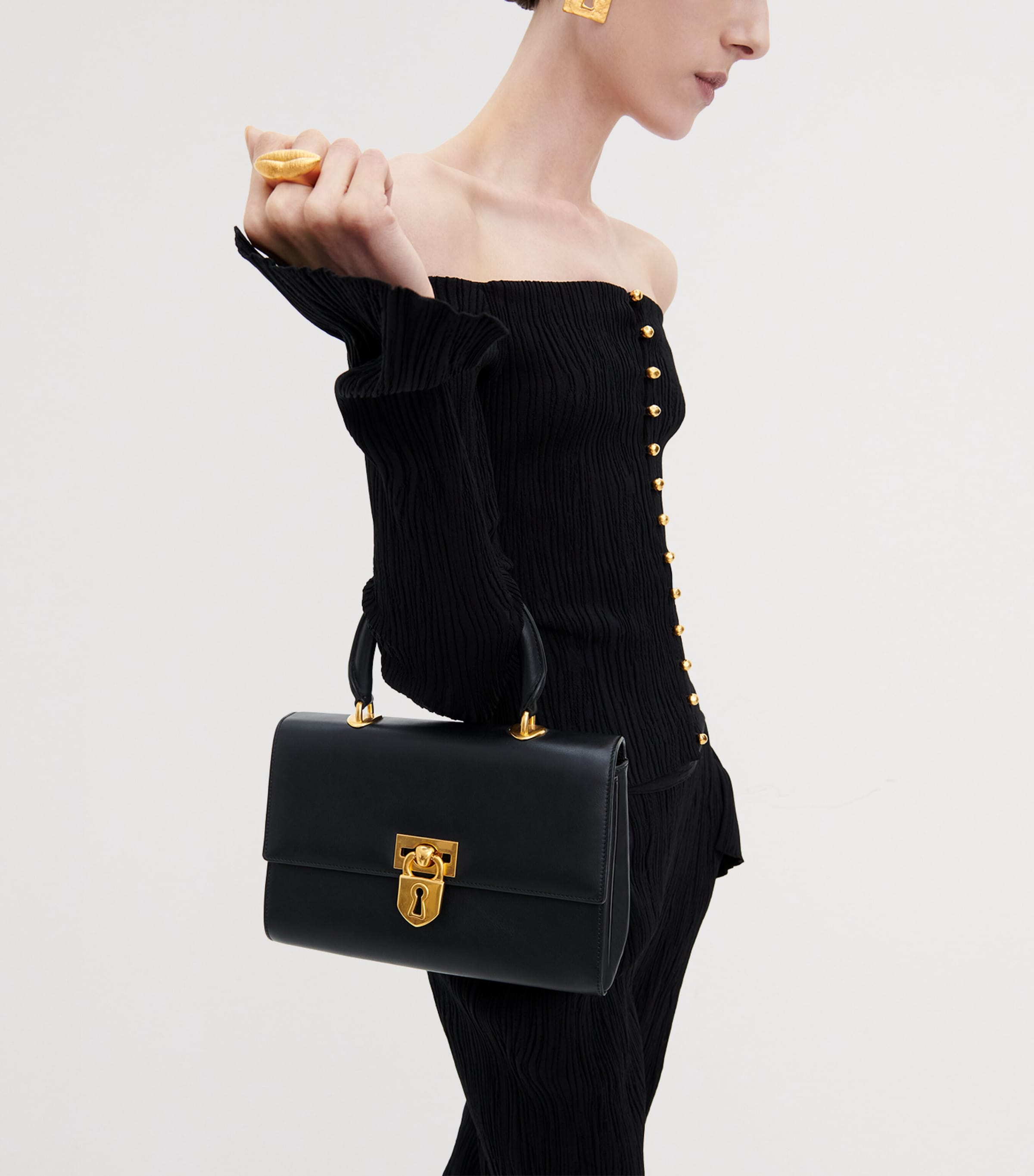 Schiaparelli Womens Off-The-Shoulder Top Black Image 3