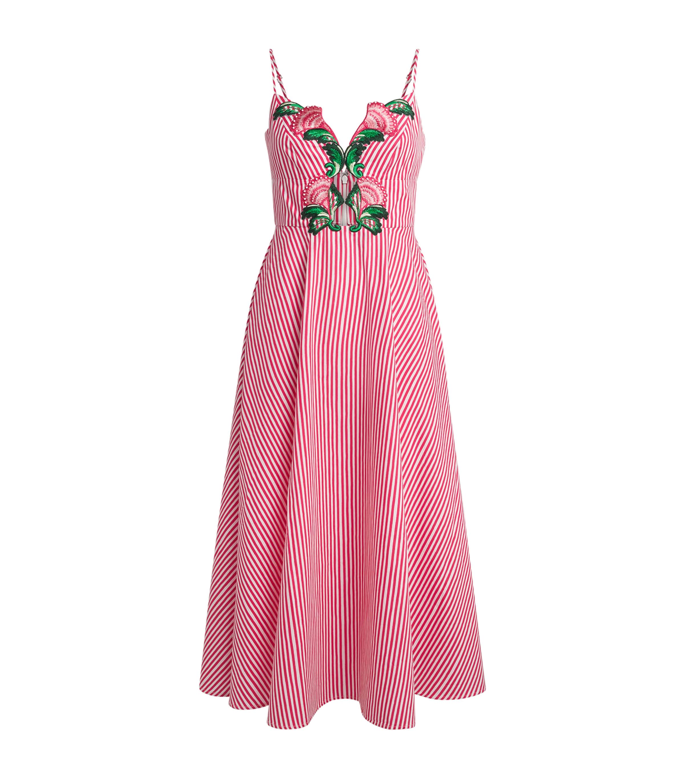 Saloni Womens Stripe Jana B Midi Dress Crs Strpe Image 1