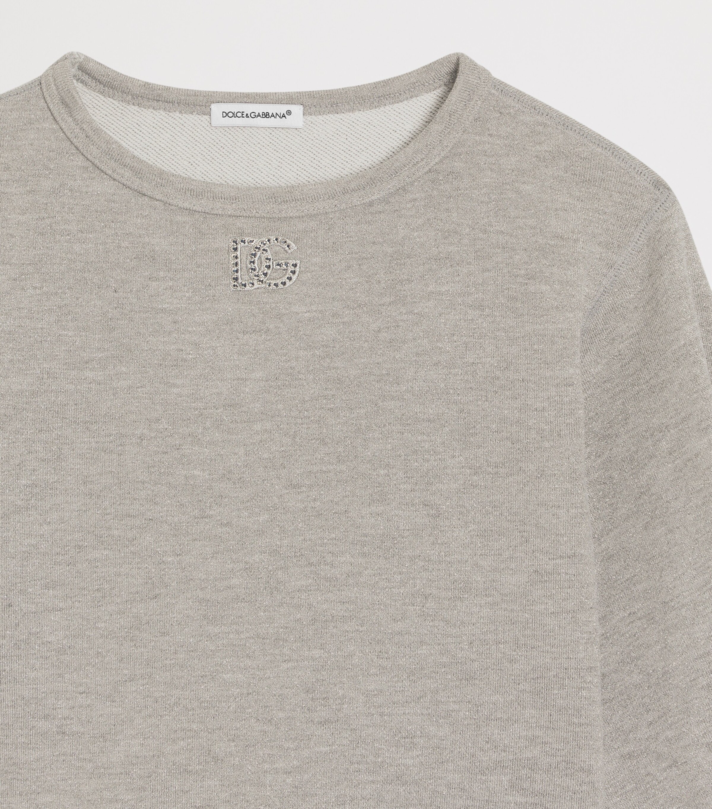 Dolce&Gabbana Kids Cotton Logo Sweatshirt (8-12+ Years) Silver Image 3