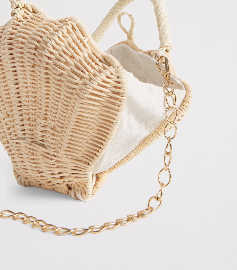 MARLO Straw Woven Shell Bag Natural Image 3