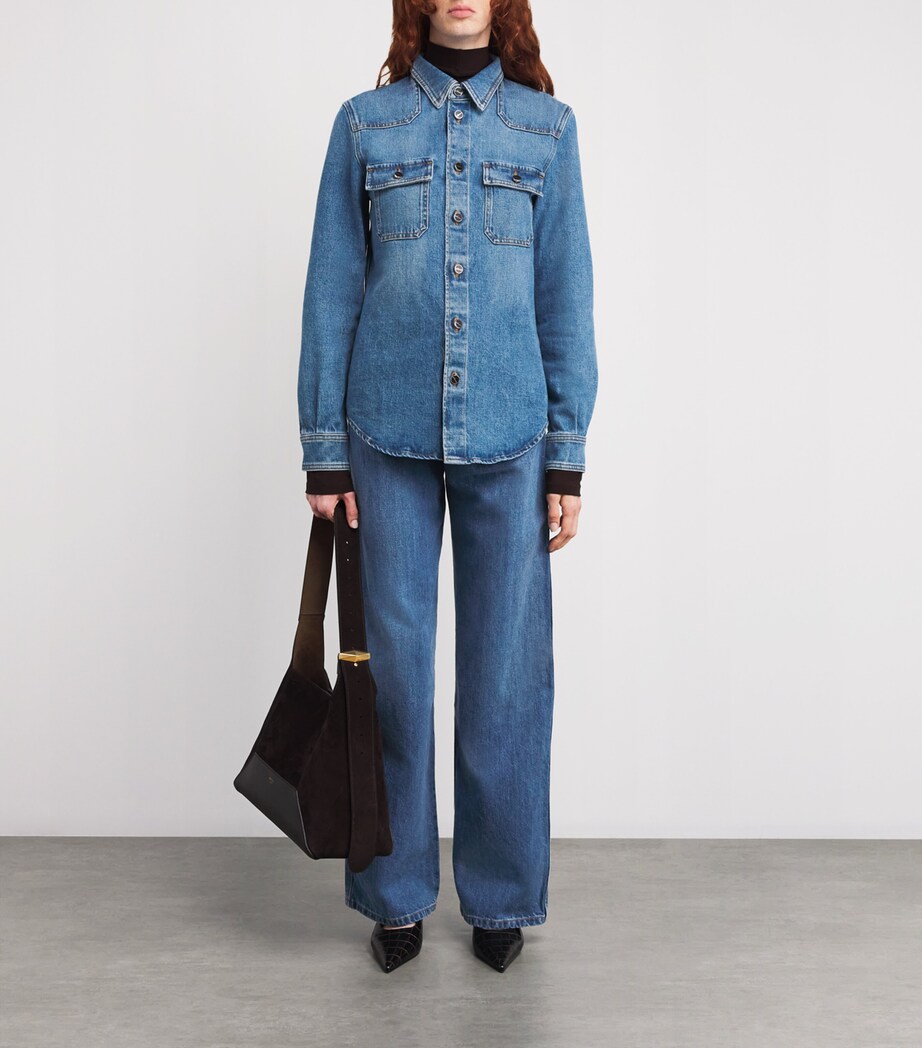 Kiton Womens High-Rise Wide-Leg Jeans Blue Image 2