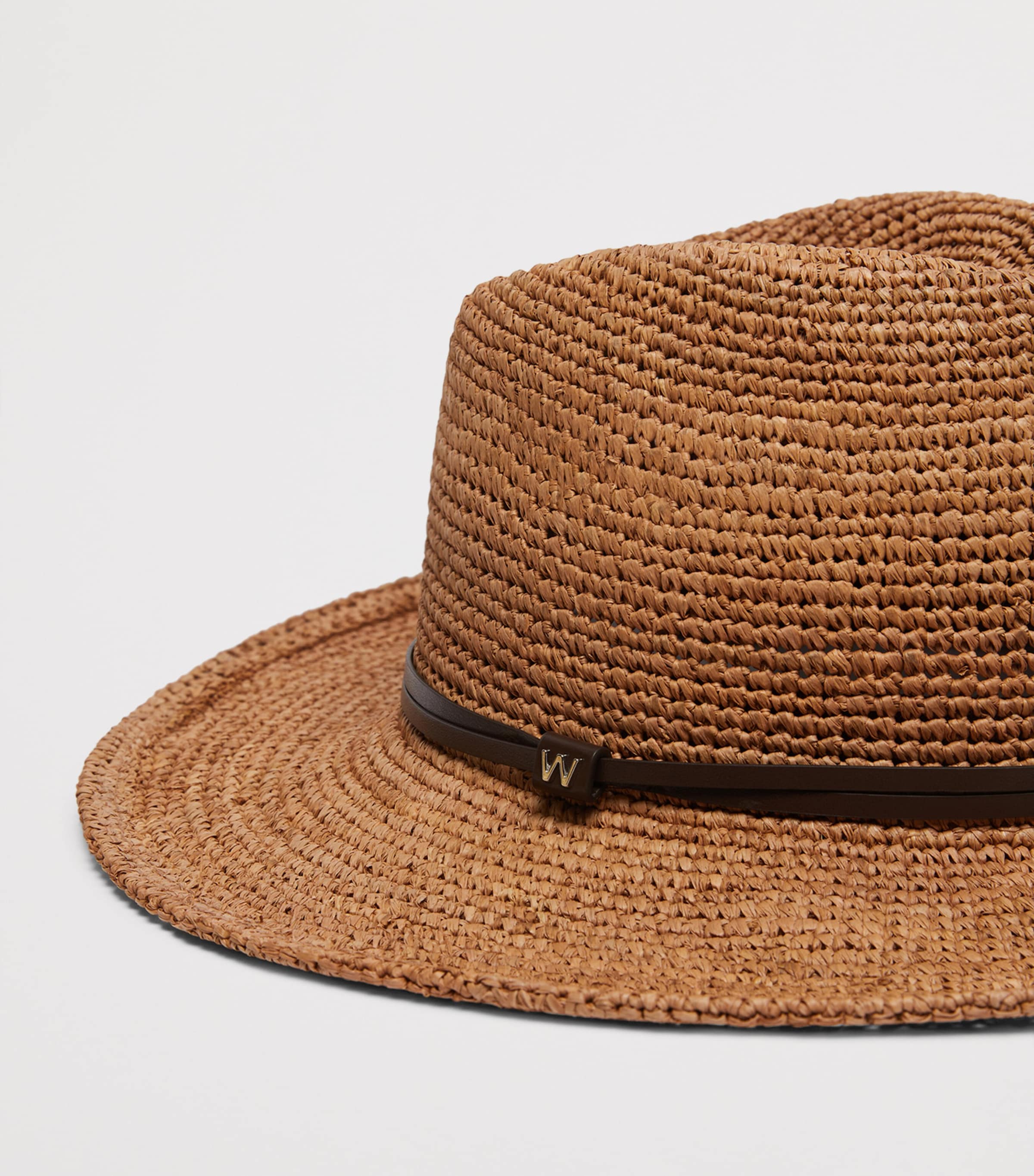 Weekend Max Mara Woven Fedora Hat Tobacco Image 2