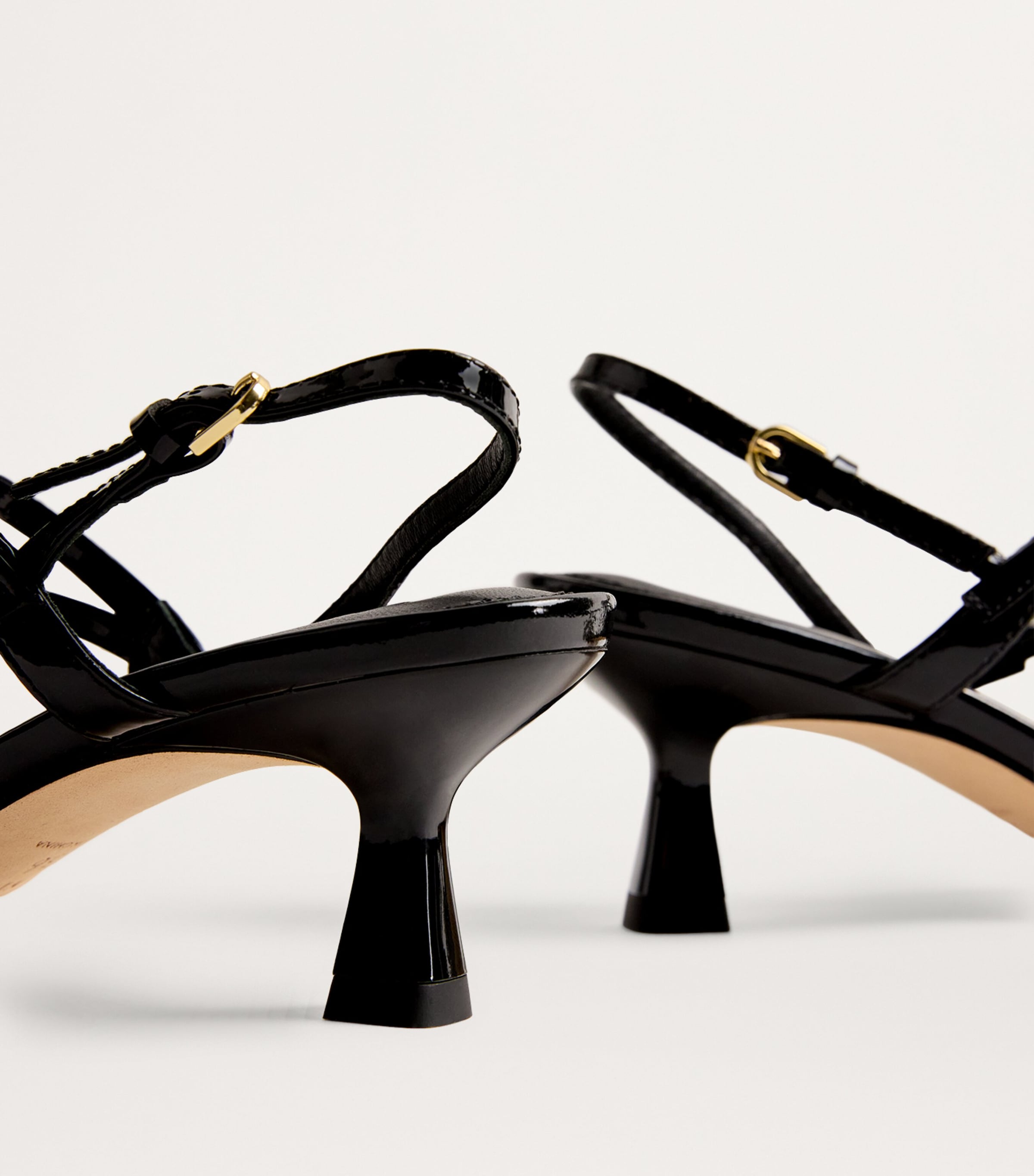 Leather Heeled Sandals BLACK Image 5