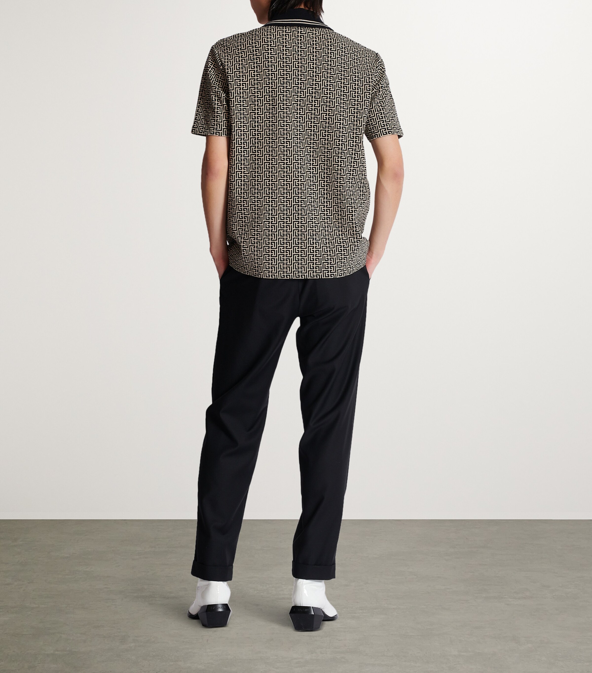 Virgin Wool PB Labyrinth Polo Shirt GFE IVOIRE/NOIR Image 7