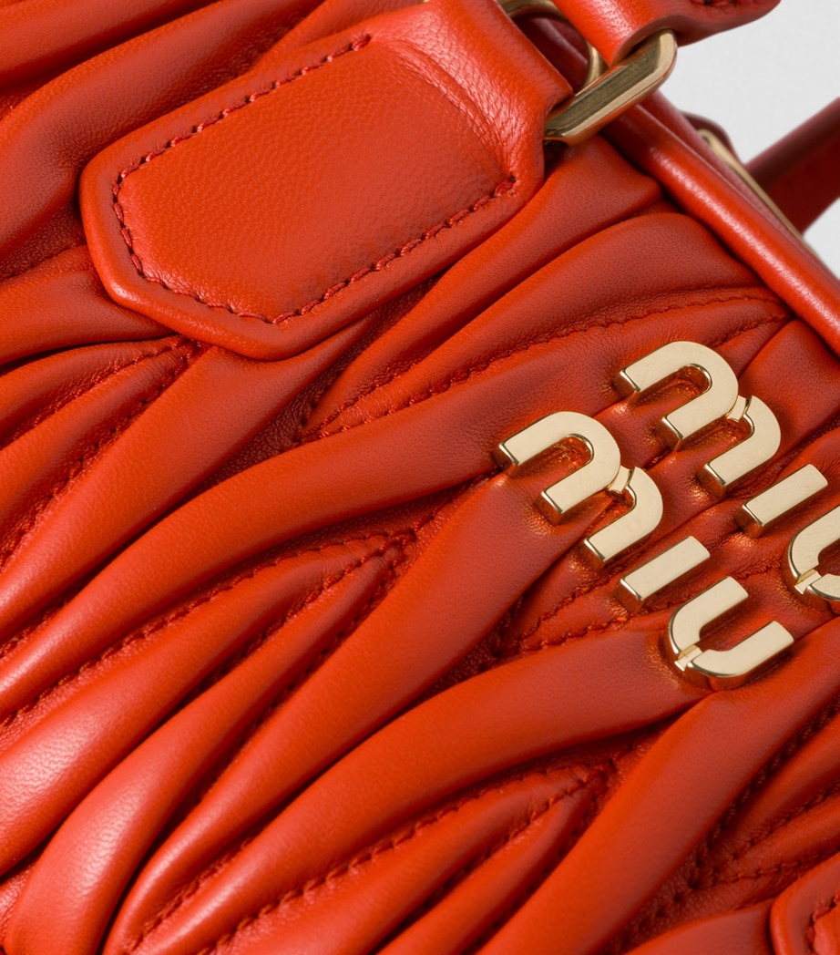 Small Matelassé Leather Arcadie Top-Handle Bag F0049 Image 5