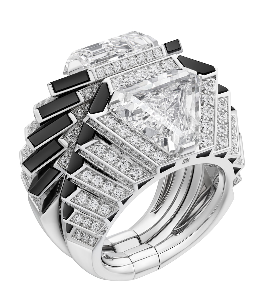 Cartier White Gold, Diamond and Onyx Specula Ring White Gold Image 1