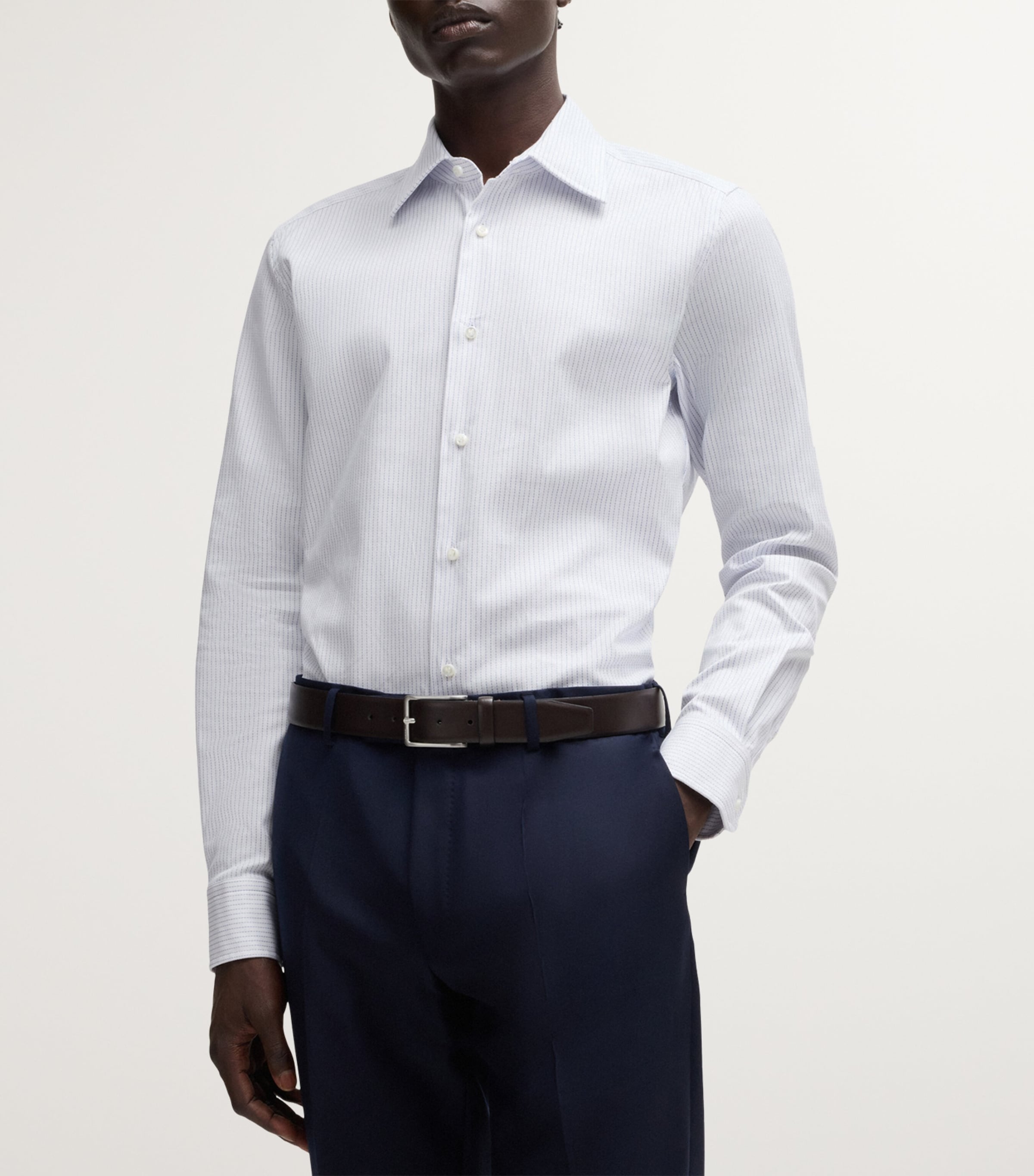 Cotton Striped Slim Shirt 450 Image 3