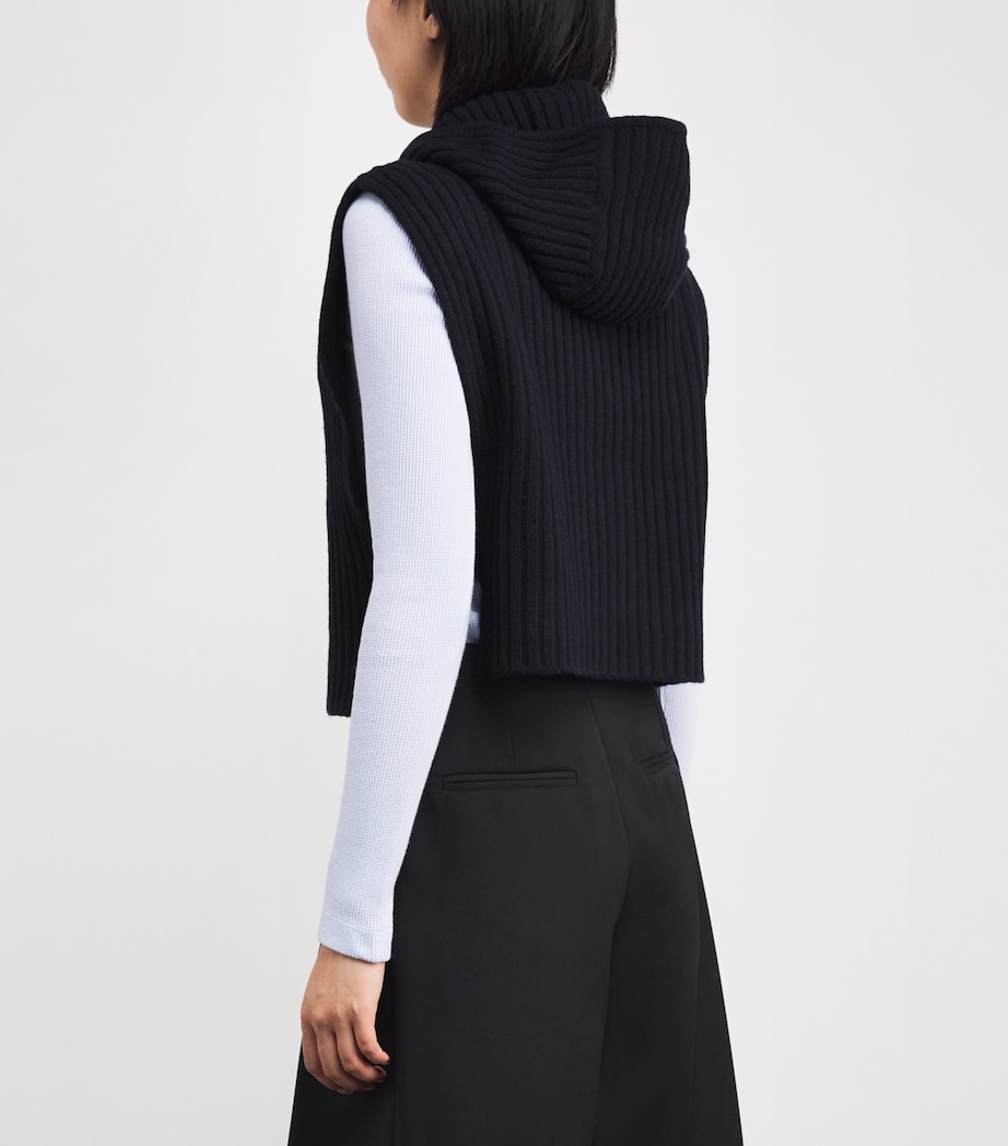 Wool Hooded Collar NAVY BLUE Image 4