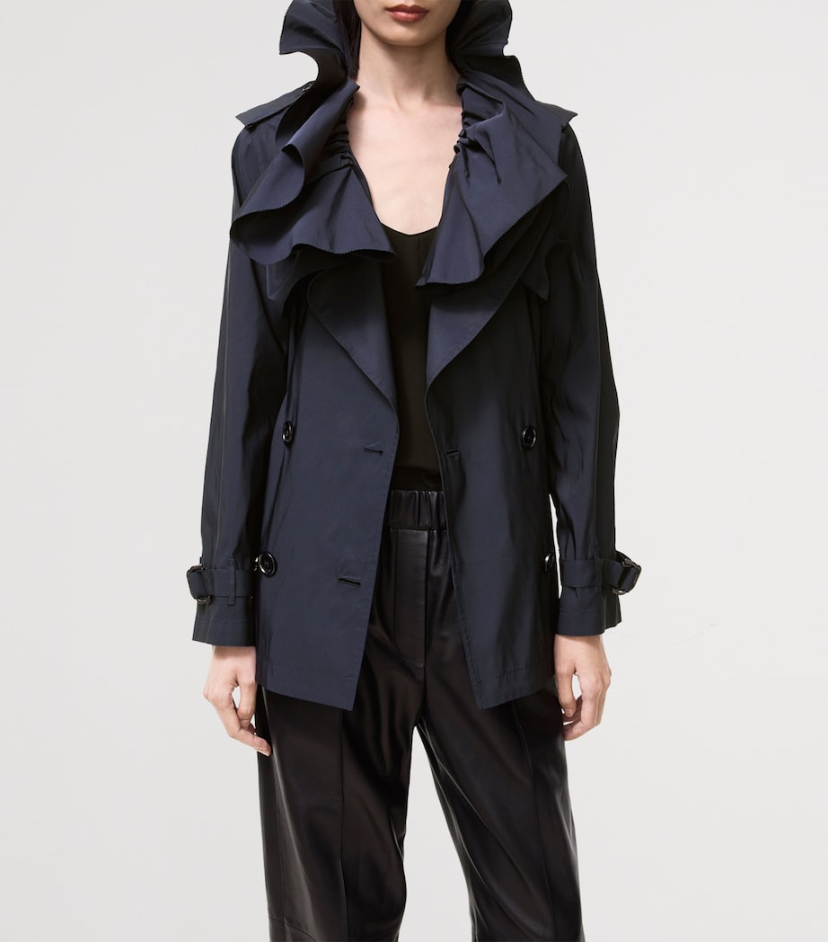 Burberry Womens Faille Clare Trench Coat Dark Ink Blue Image 2
