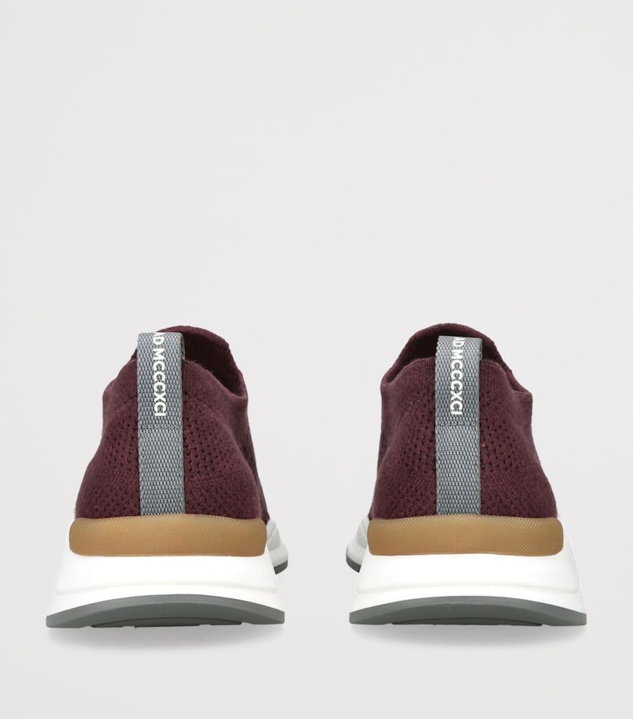 Cotton Knitted Slip-On Sneakers WINE Image 2