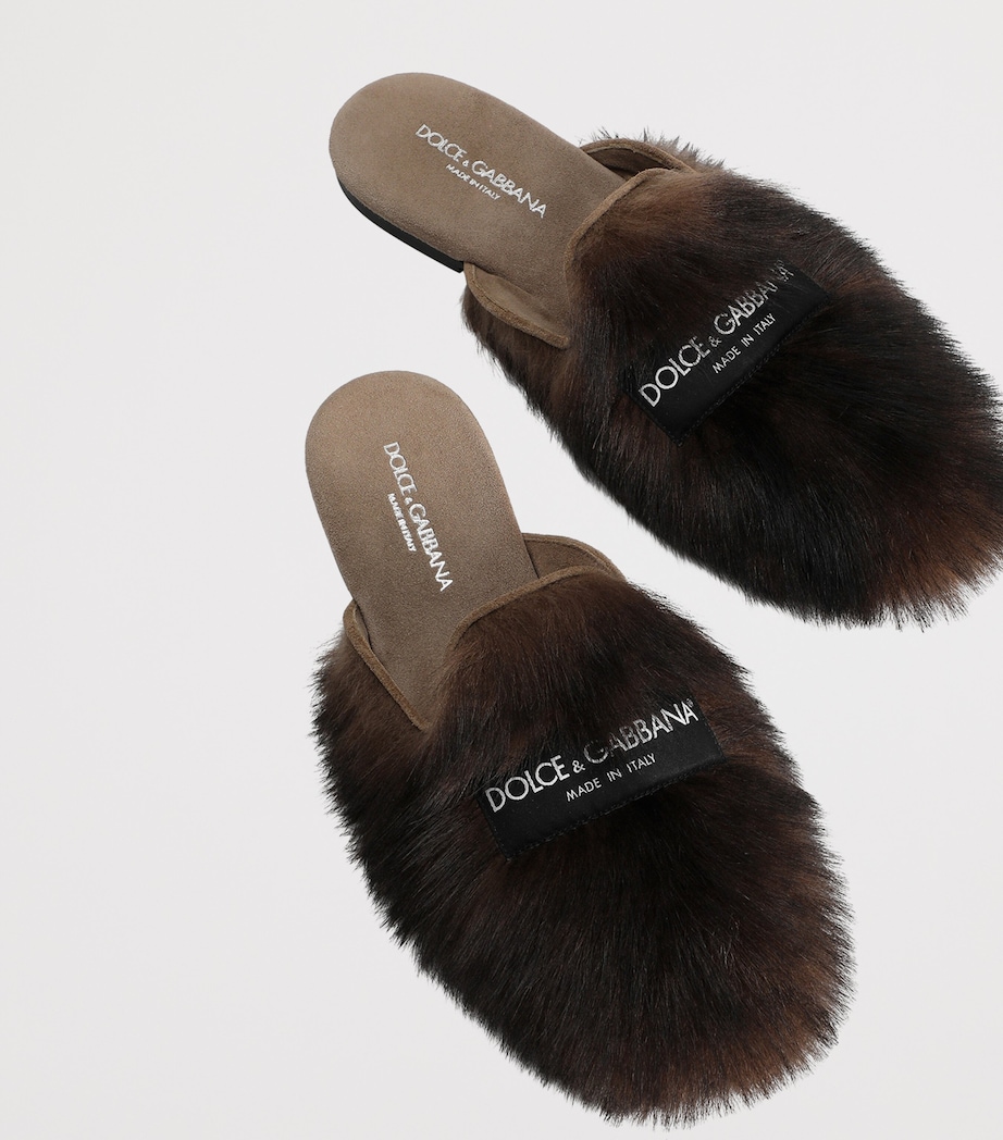 Dolce&Gabbana Shearling Slippers Maho Image 4