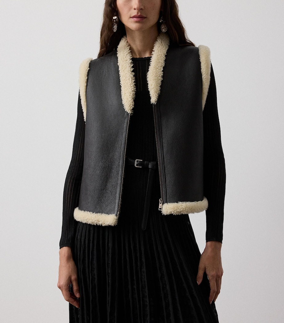 Shearling Tamlin Gilet DARK BROWN Image 6