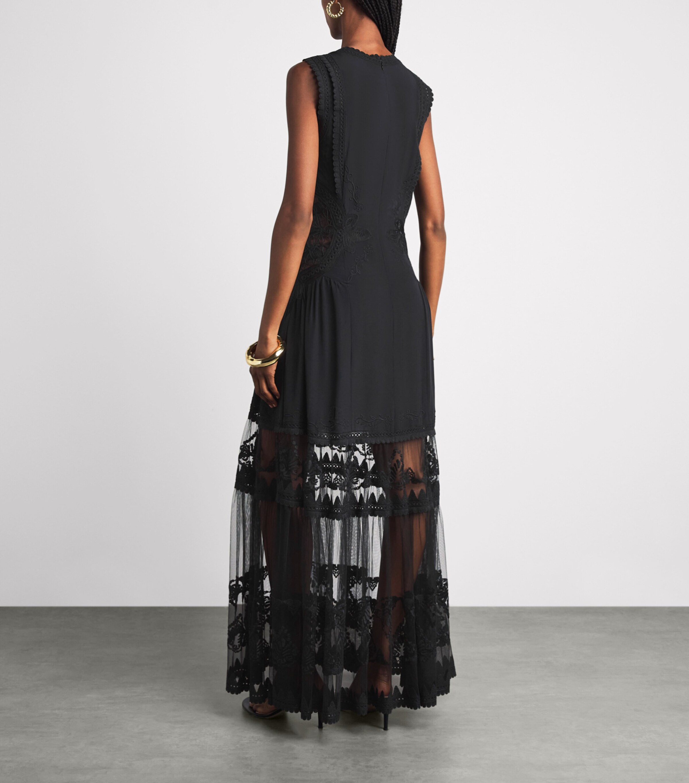 Ulla Johnson Womens Silk Florence Maxi Dress Noir Image 4