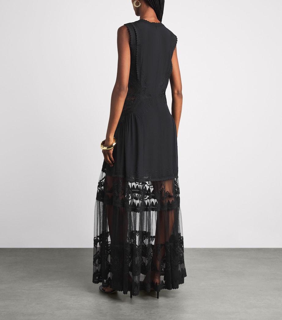 Ulla Johnson Womens Silk Florence Maxi Dress Noir Image 4