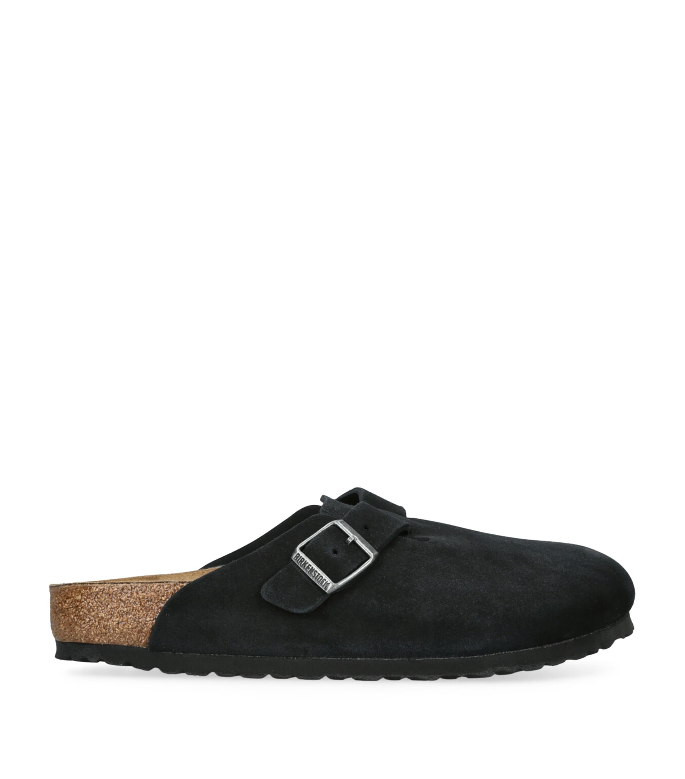 Birkenstock Boston Bs Mens Nubuck Slip On Clogs In Black