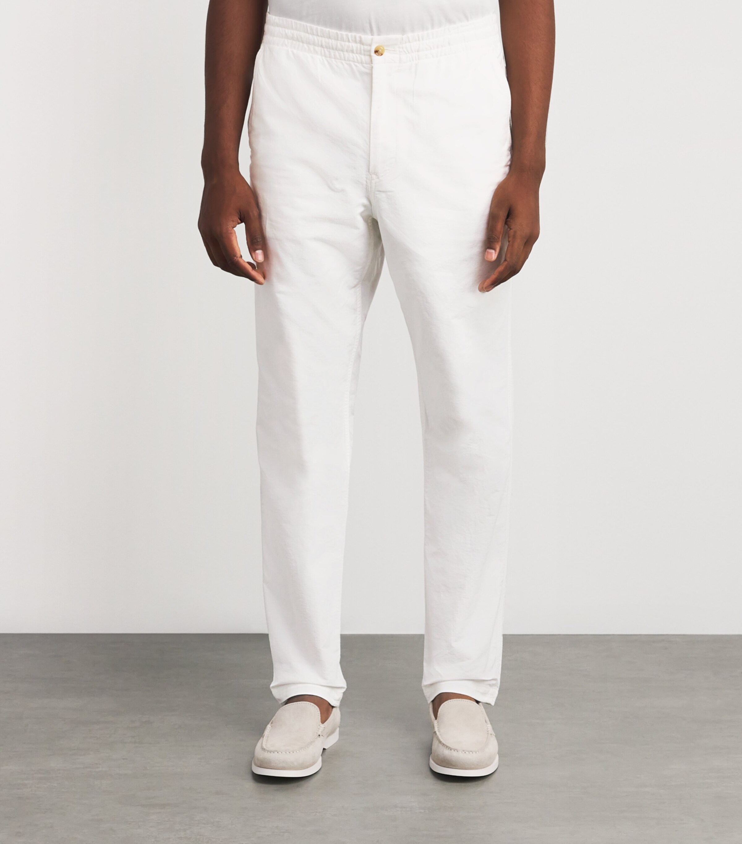 Polo Ralph Lauren Mens Cotton Classic Oxford Trousers White Image 3