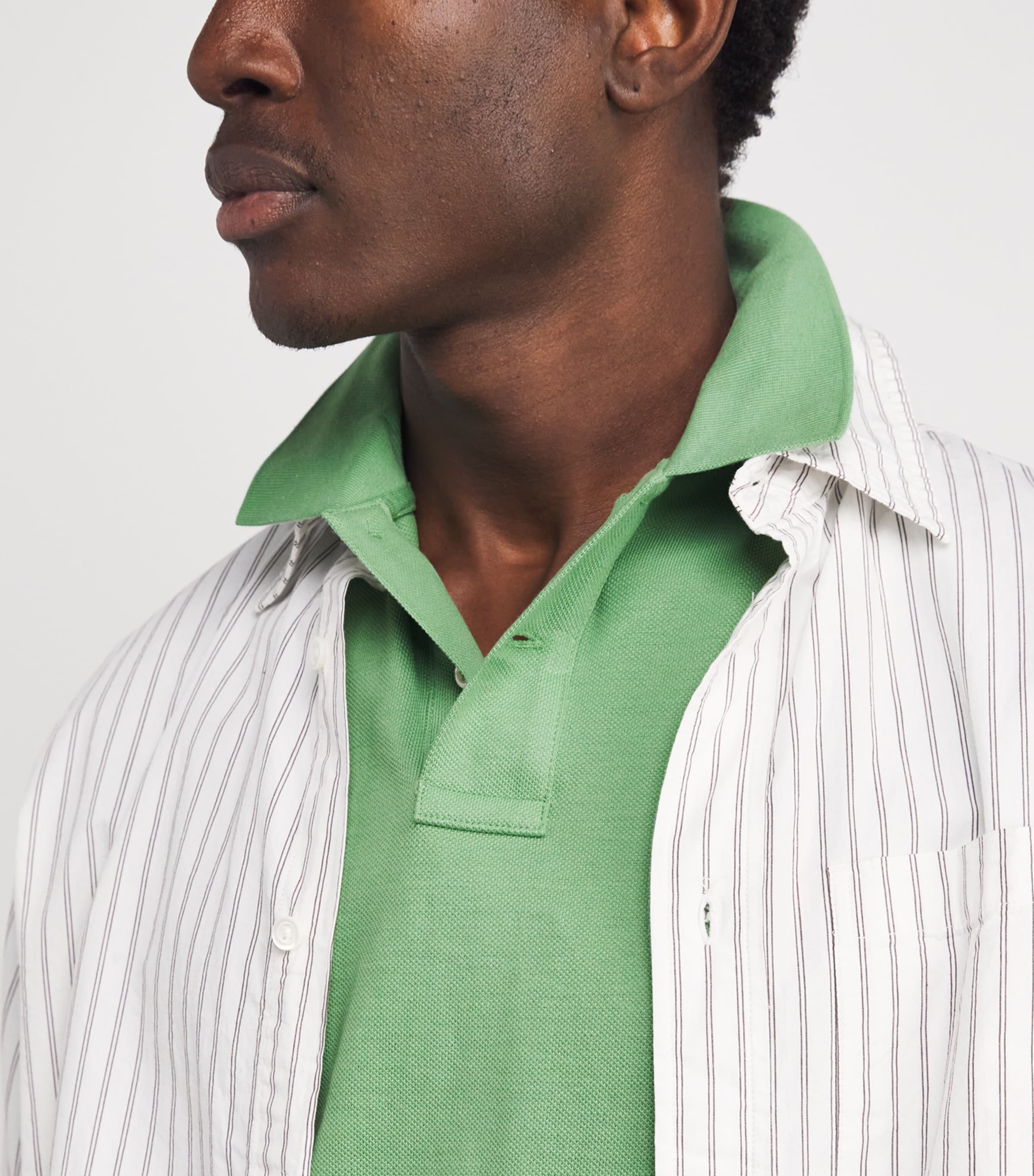 Cotton Mesh Custom-Fit Polo Shirt OUTBACK GREEN Image 6