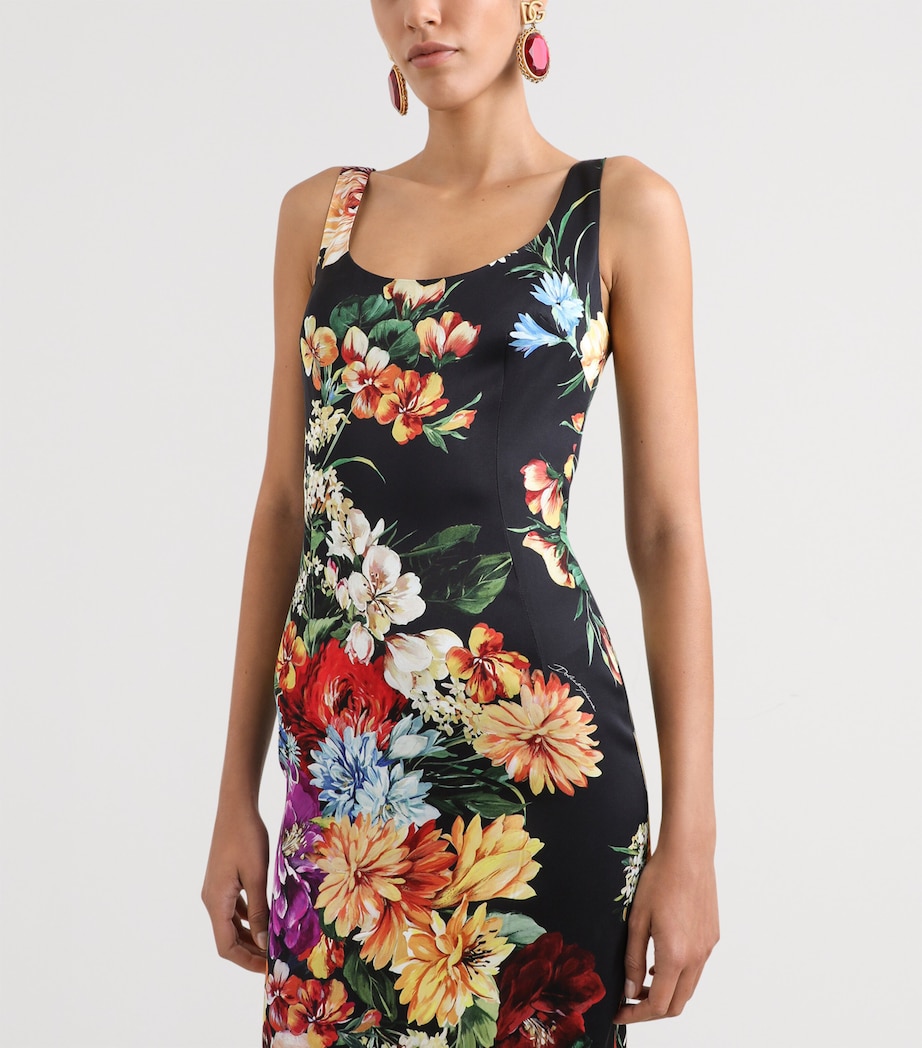 Floral Print Midi Dress HN5PC-B.FIORI CRET. Image 4
