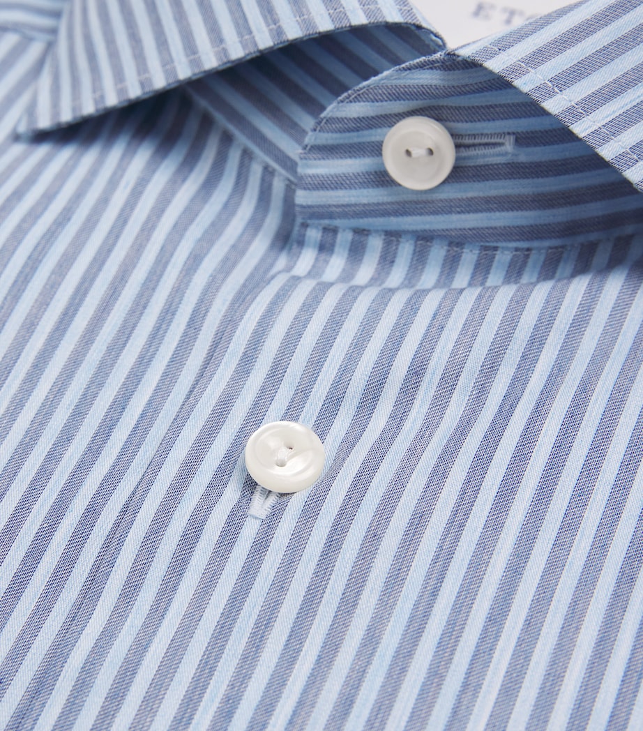 Cotton Twill Stripe Slim Shirt LIGHT BLUE Image 5