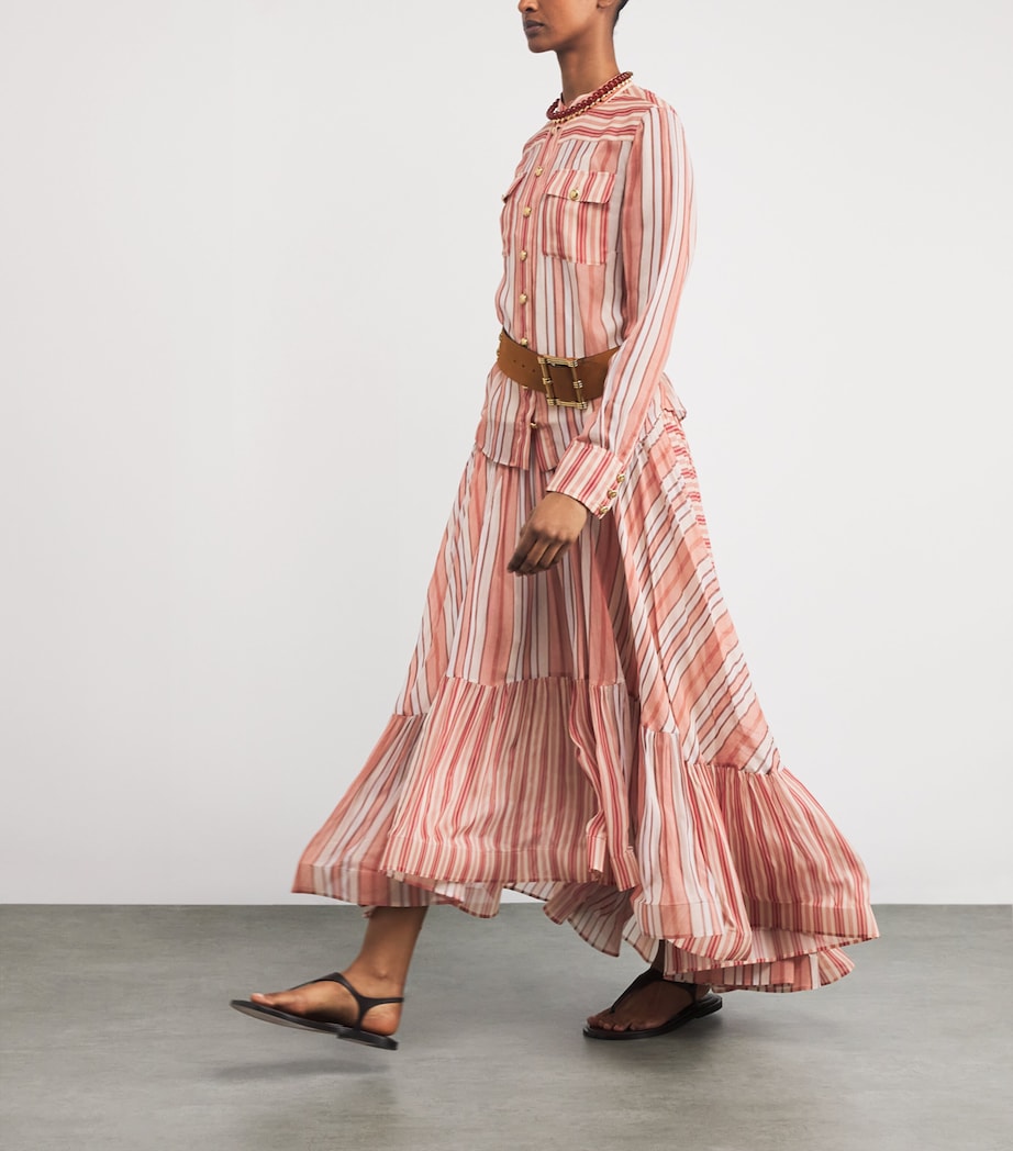 Rebellion Bohemian Stripe Midi Skirt REST RED STRIPE Image 2