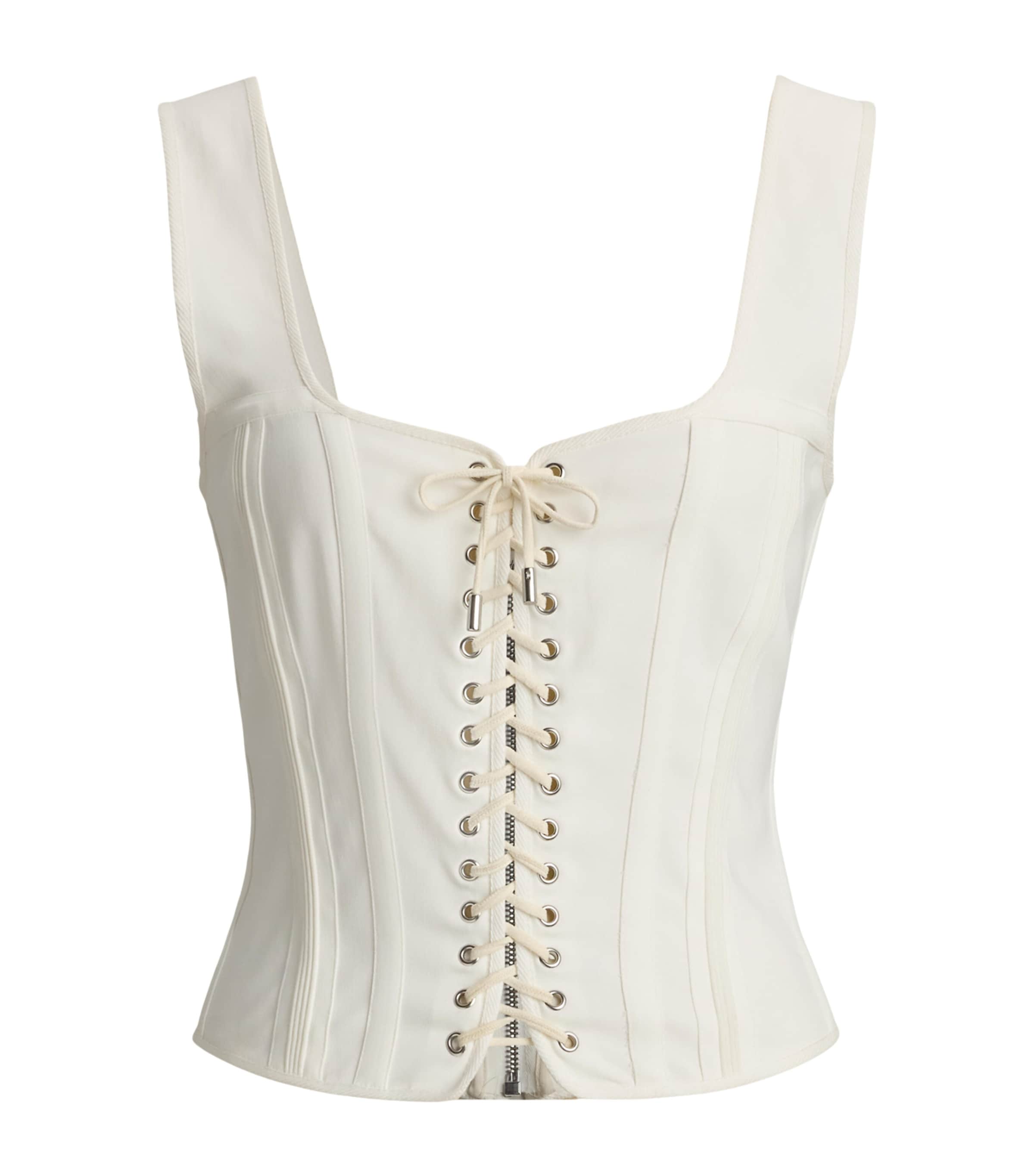 Cotton-Blend Kat Corset Top NATURAL-101 Image 1