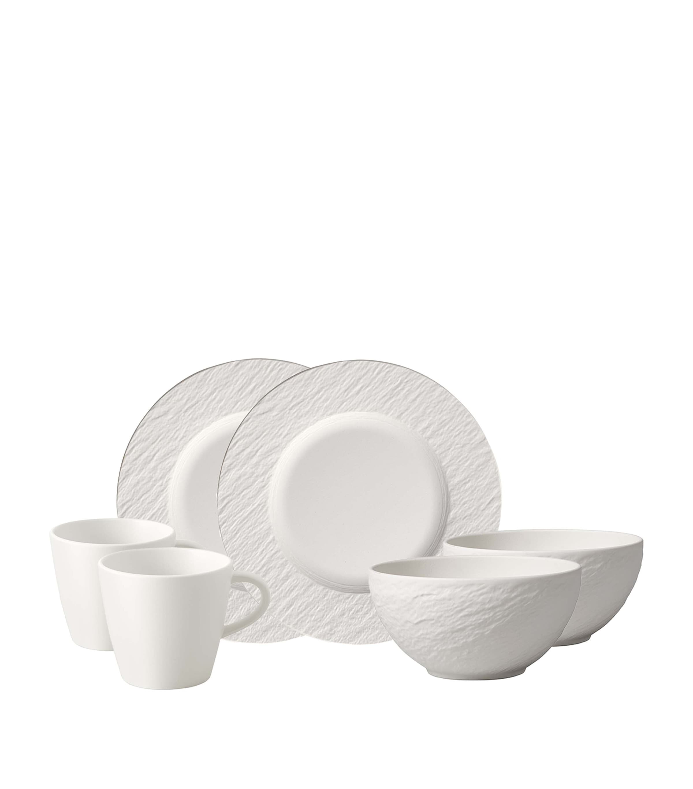 Villeroy & Boch Manufacture Rock Porcelain Breakfast Set Of Six In White