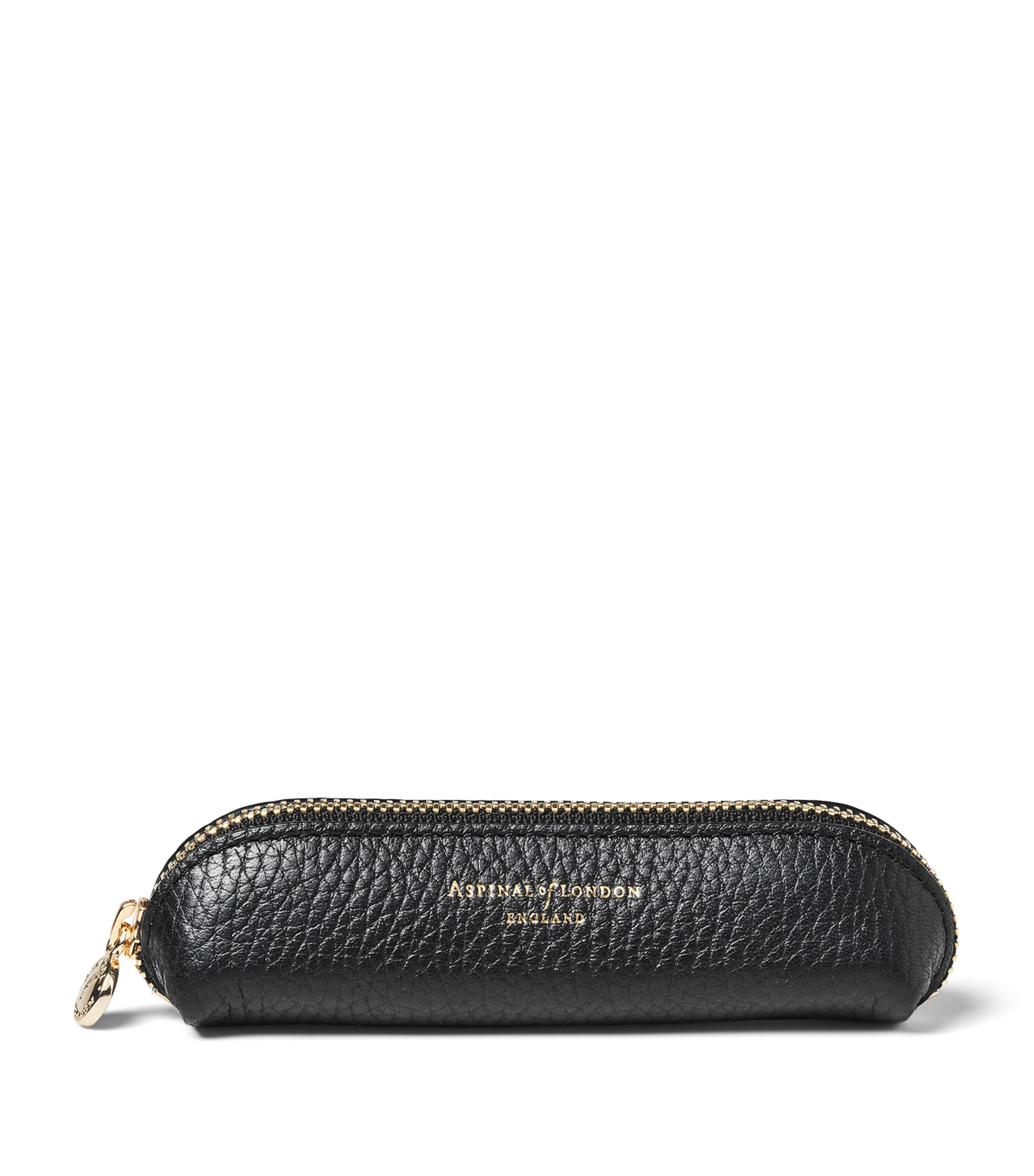Aspinal Of London Leather Baby Pen Case In Black
