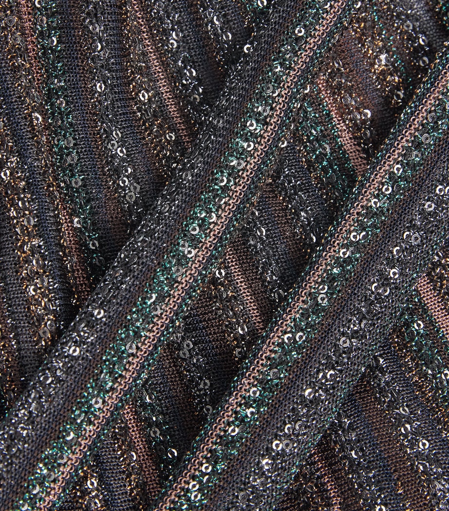 Missoni Womens Sequin-Embellished Halterneck Top Drk Brown Tone Image 6