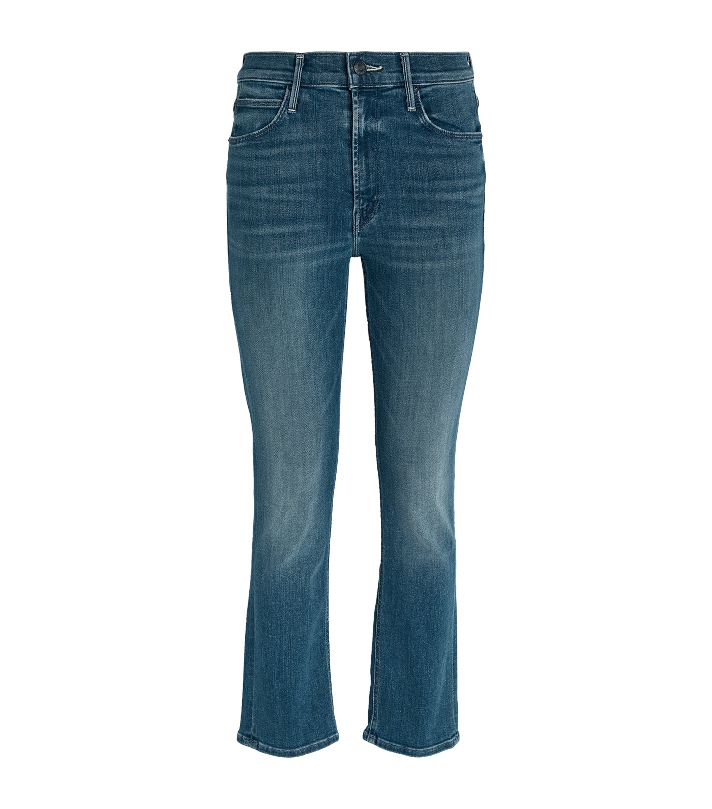 Mother The Insider Crop Step Fray Jeans Not Rough Enough In Blue