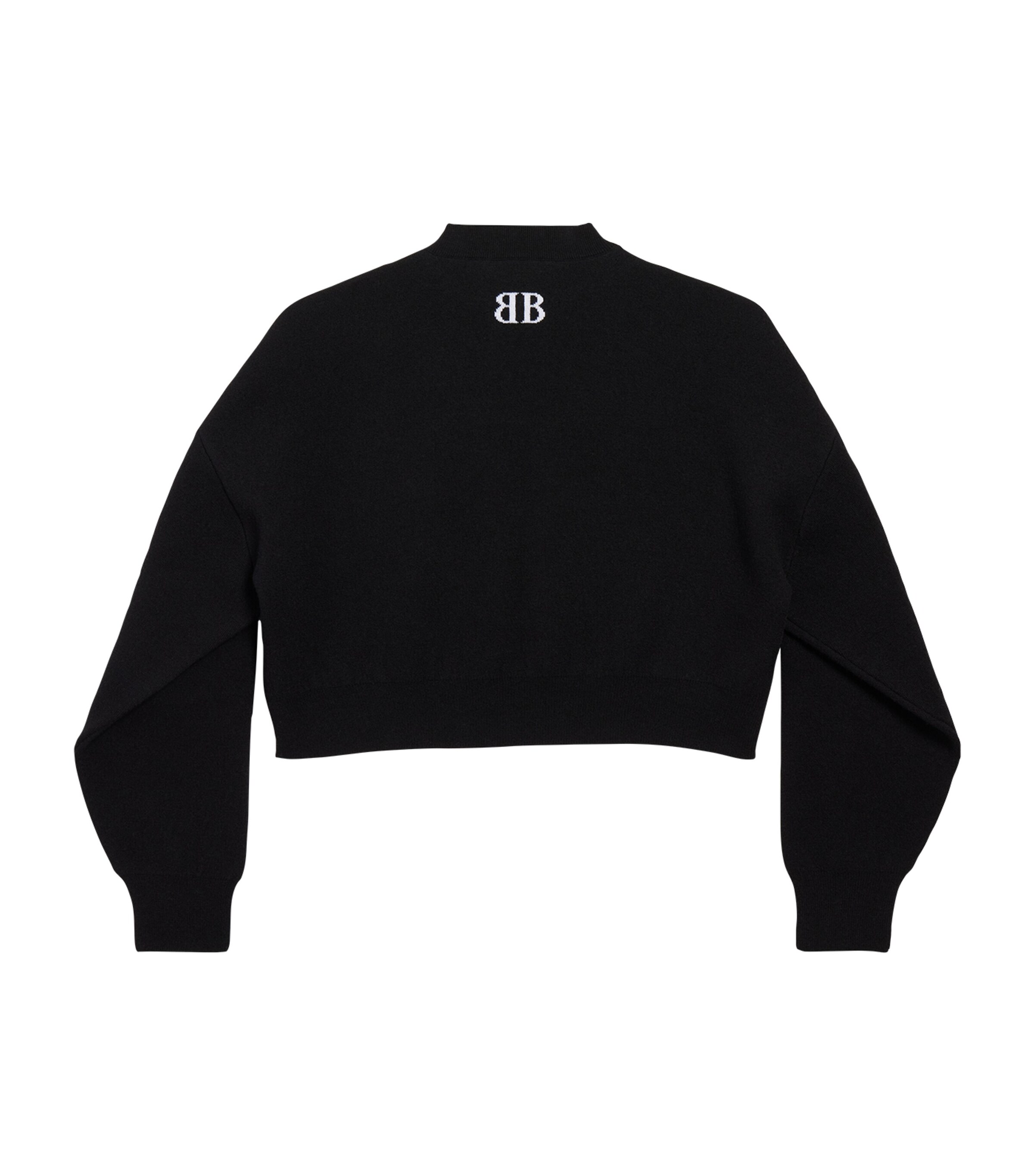 Balenciaga Black Wool-Blend Cropped Sweatshirt | Harrods US