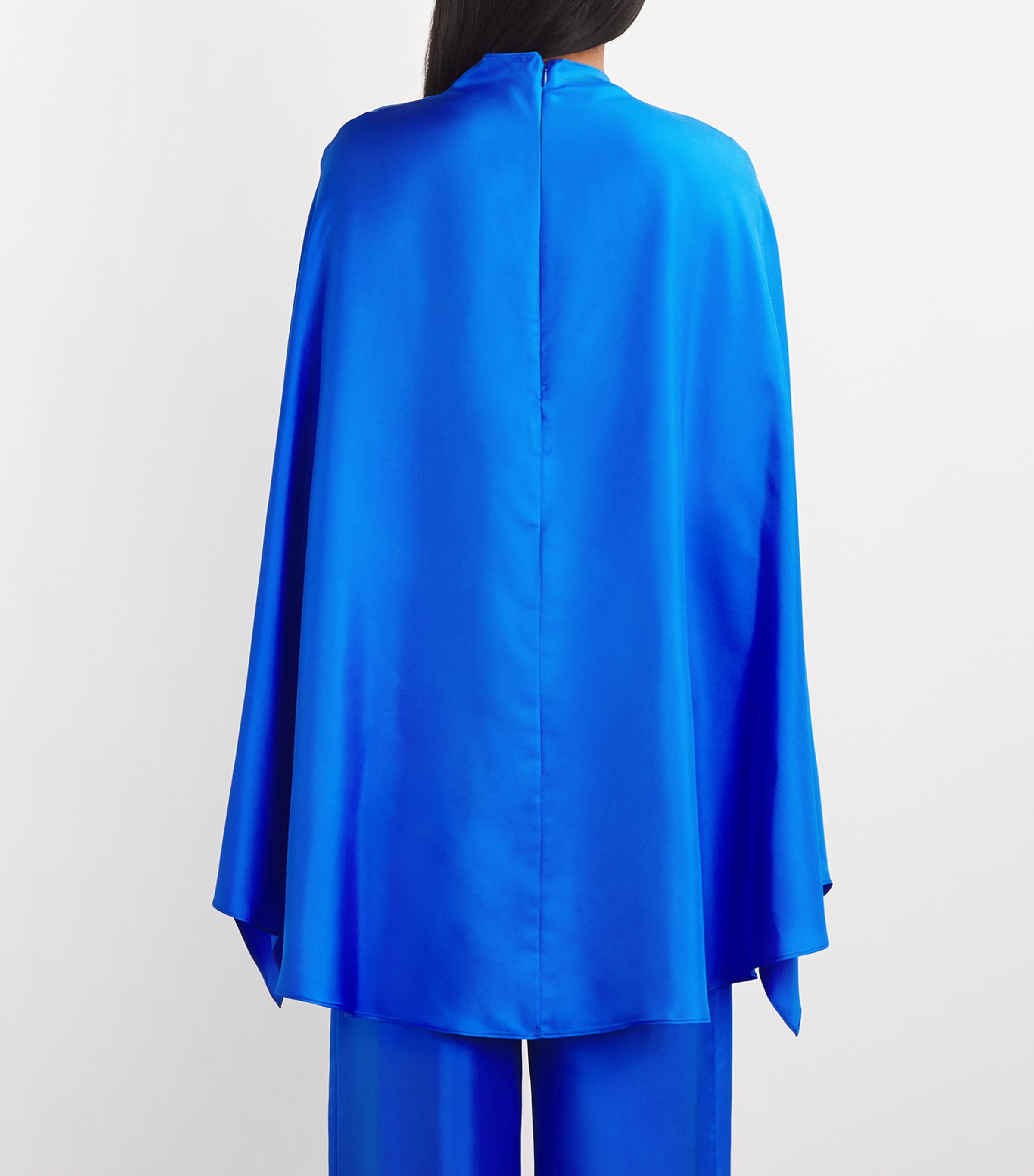 Silk Oversized Cape 437 ELECTRIC BLUE Image 4
