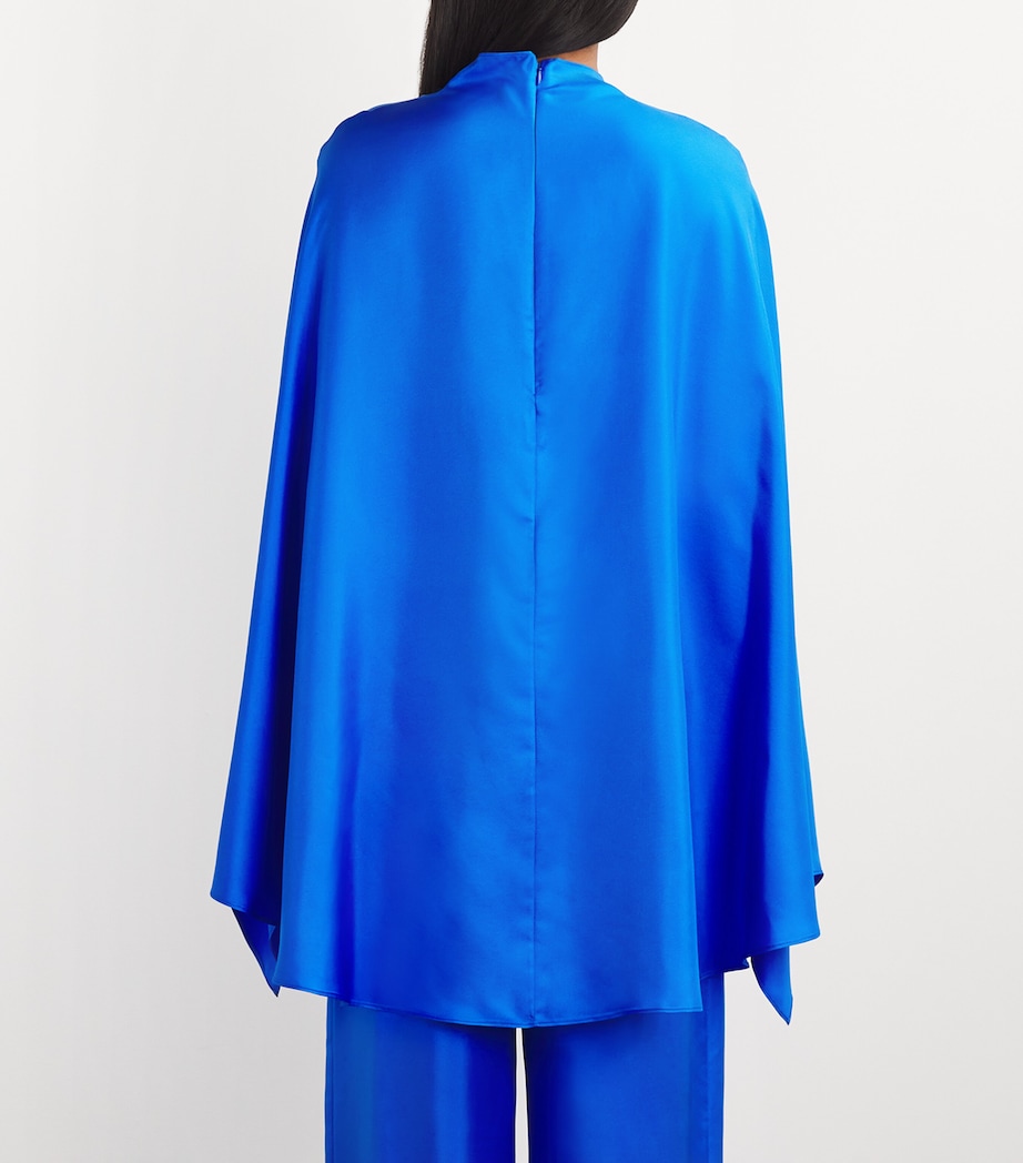 Silk Oversized Cape 437 ELECTRIC BLUE Image 4