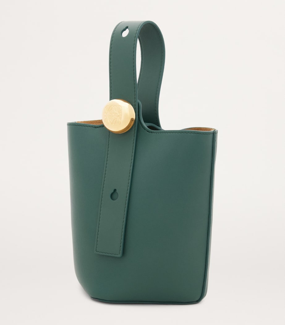 Mini Leather Pebble Bucket Bag VETIVER Image 2