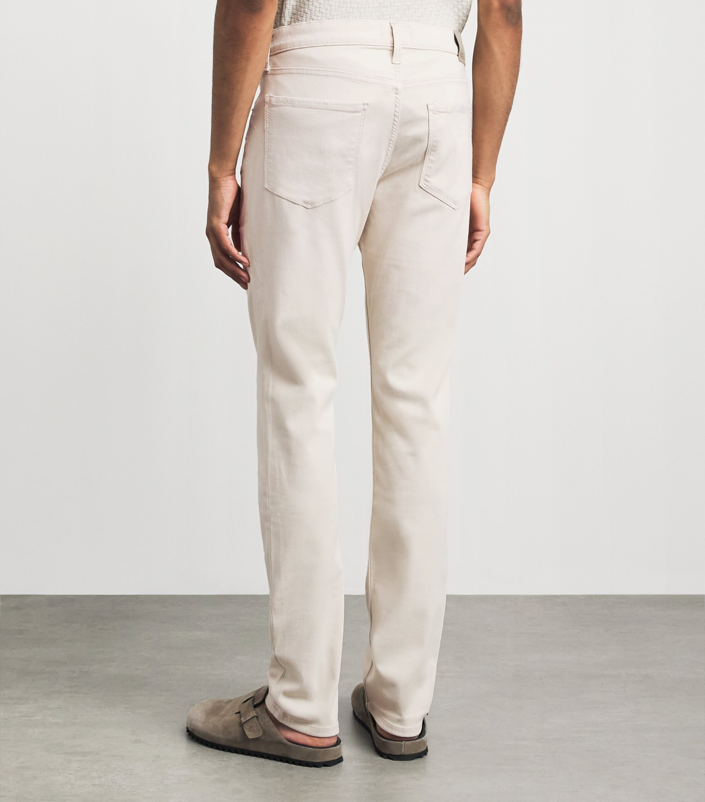 PAIGE Mens Lennox Slim Jeans Sea Shell Image 5