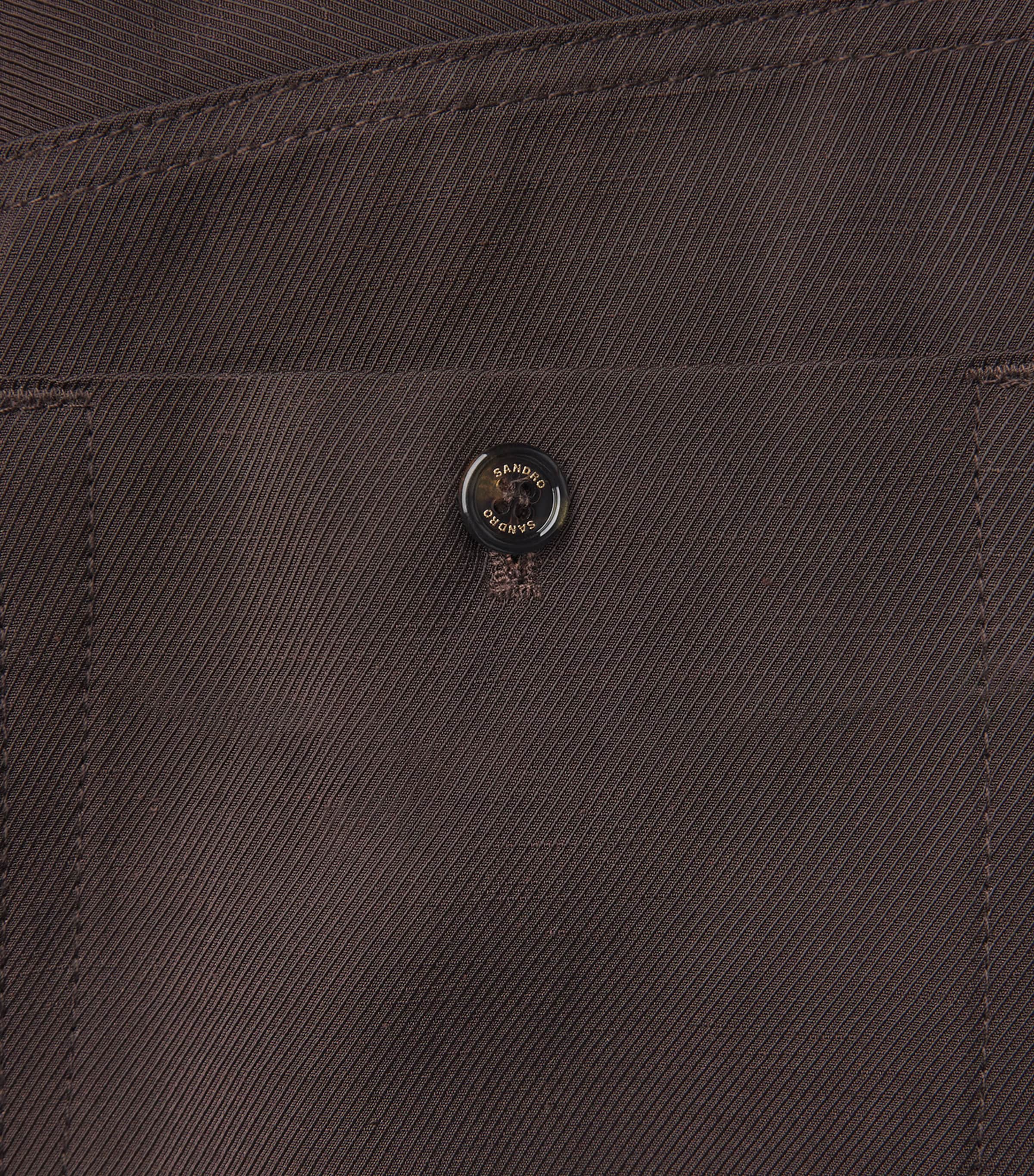 Sandro Paris Womens Wide-Leg Tailored Trousers Brown Image 6